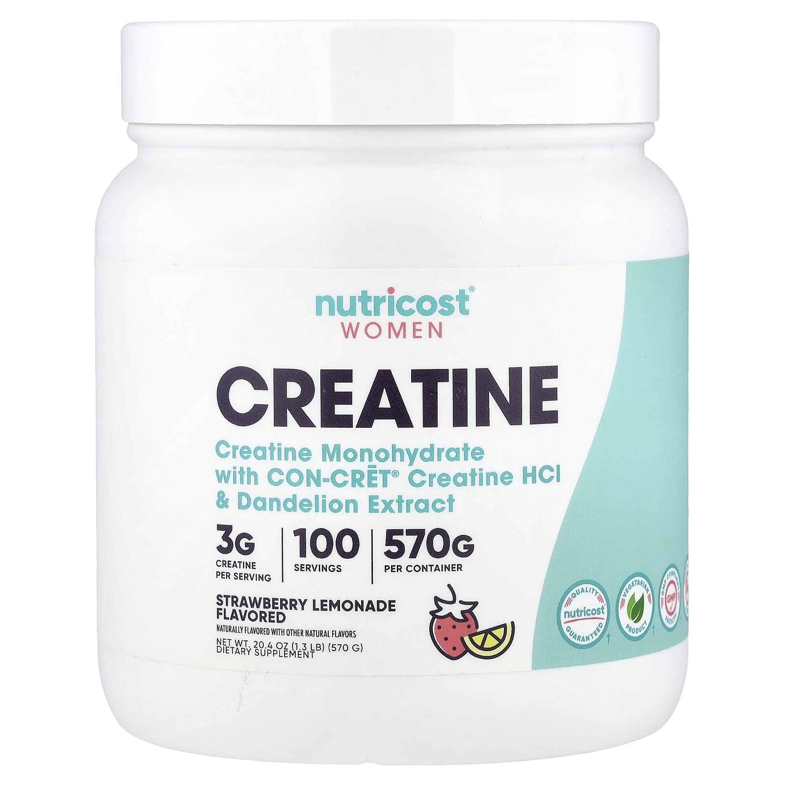 Nutricost Women, Creatine – Strawberry Lemonade – 570 g — Tunisie