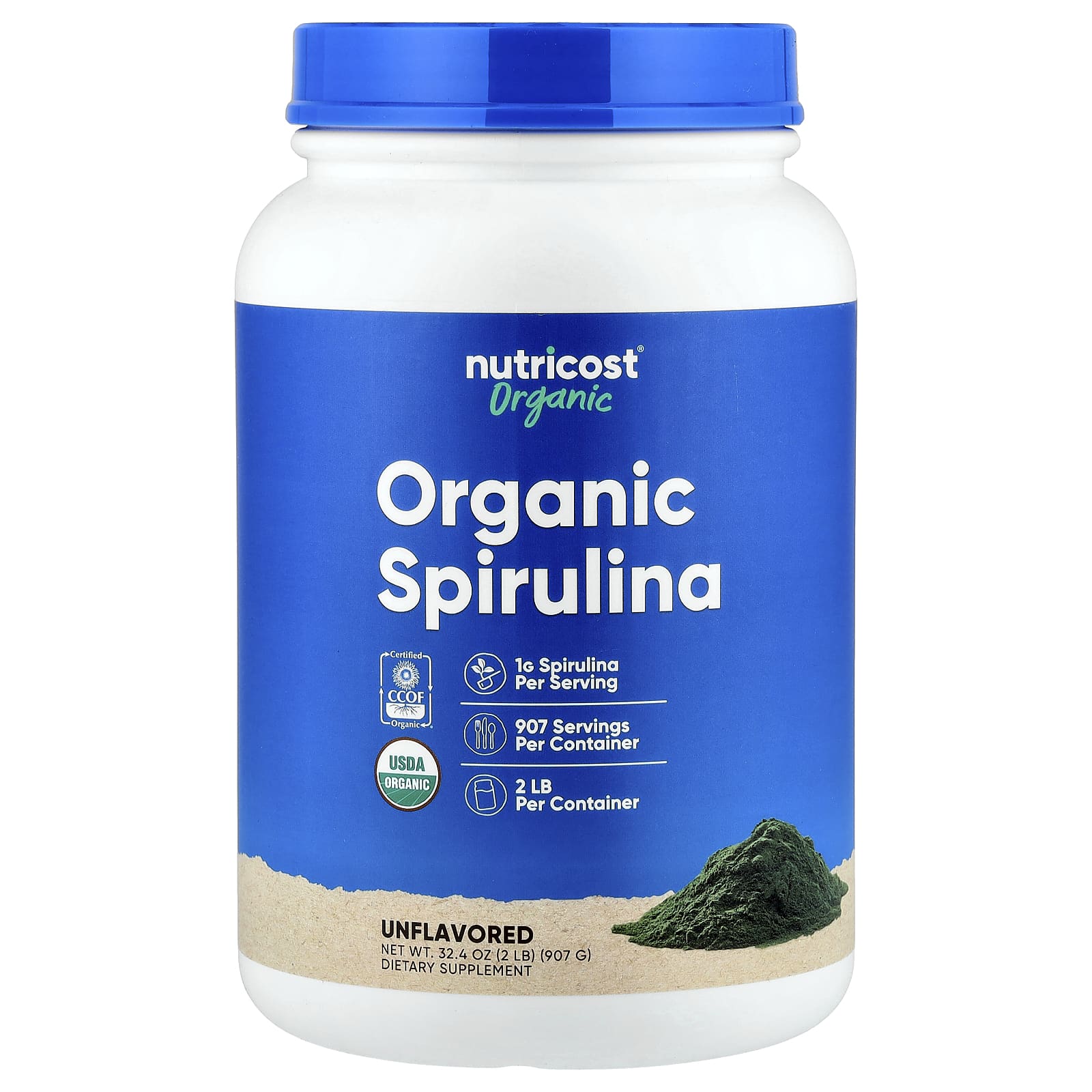 Nutricost Organic Spirulina – Sans arôme – 907 g — Tunisie