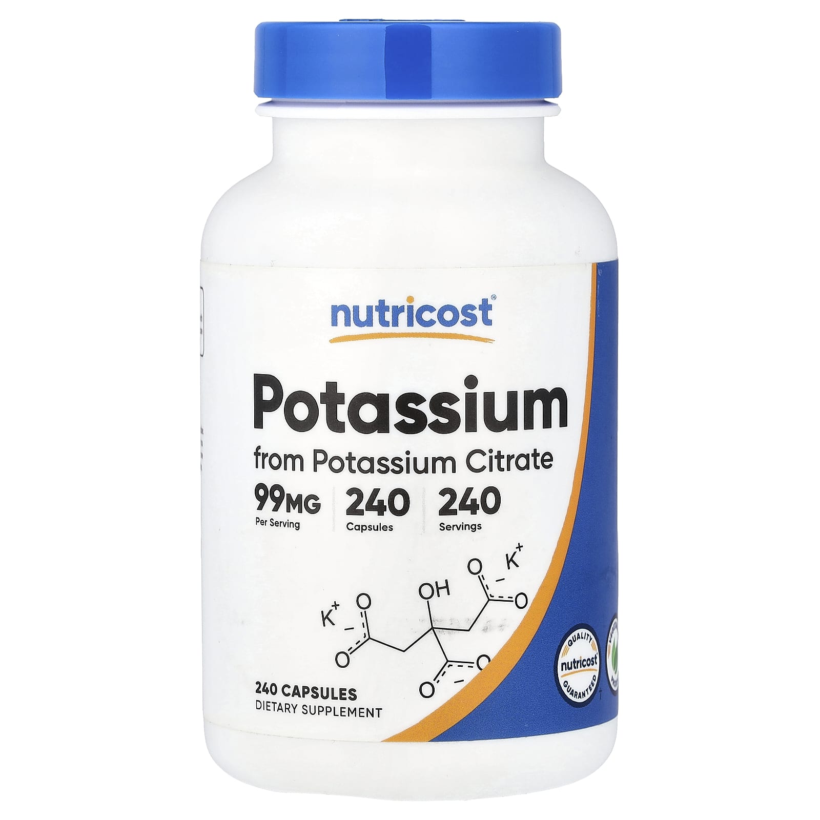 Nutricost Potassium – 240 gélules — Tunisie