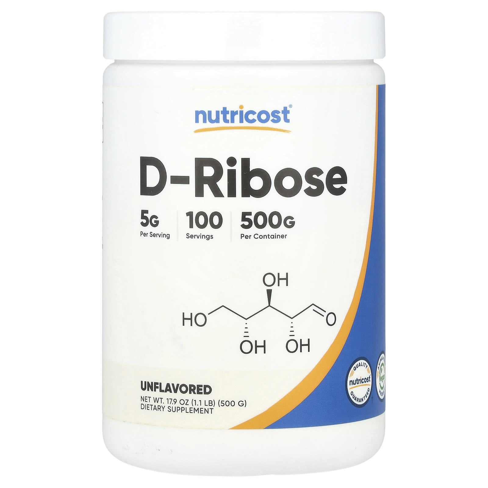 Nutricost D-Ribose – Sans arôme – 500 g — Tunisie