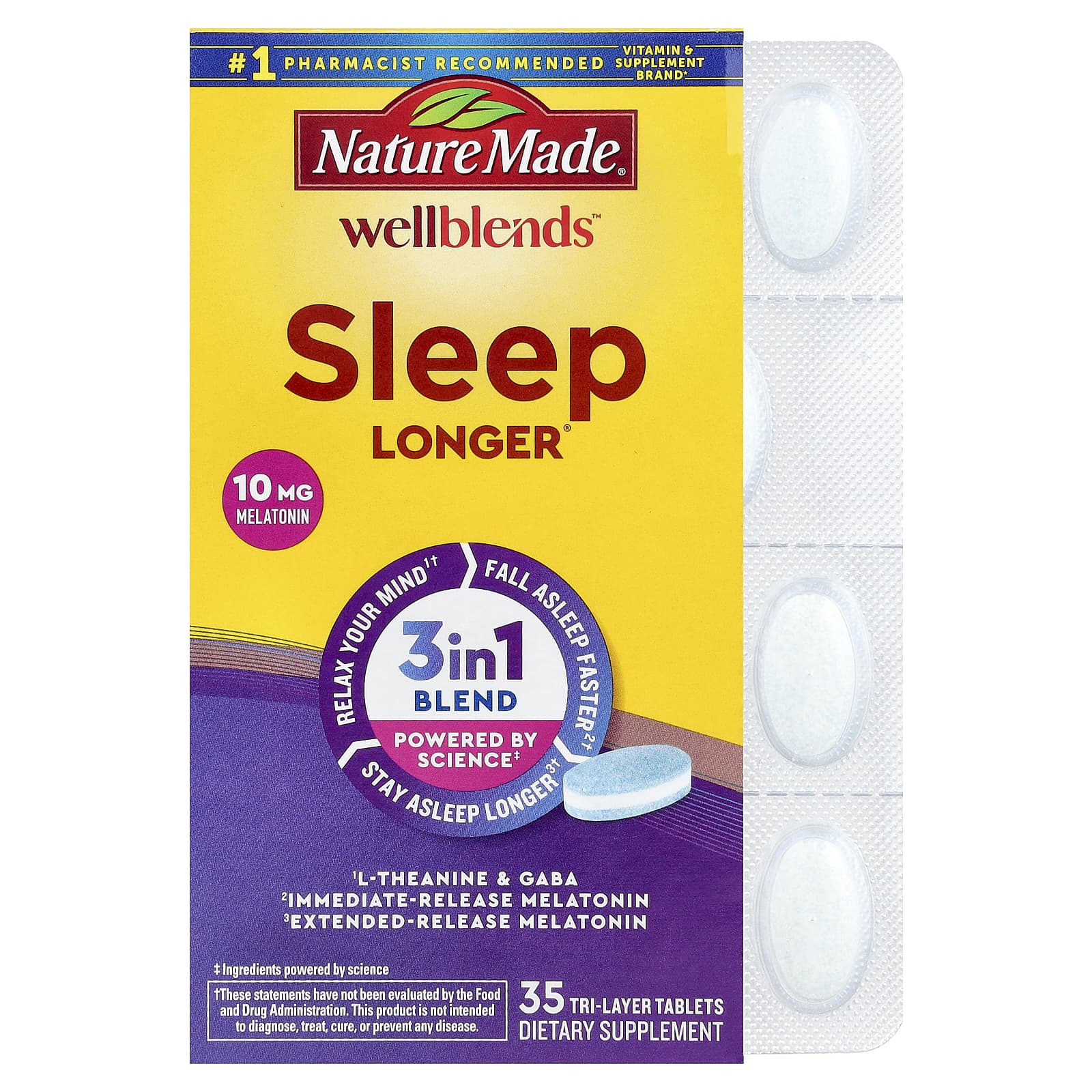 Nature Made Wellblends, Sleep Longer, 35 Tri-Layer Tablets — Tunisie