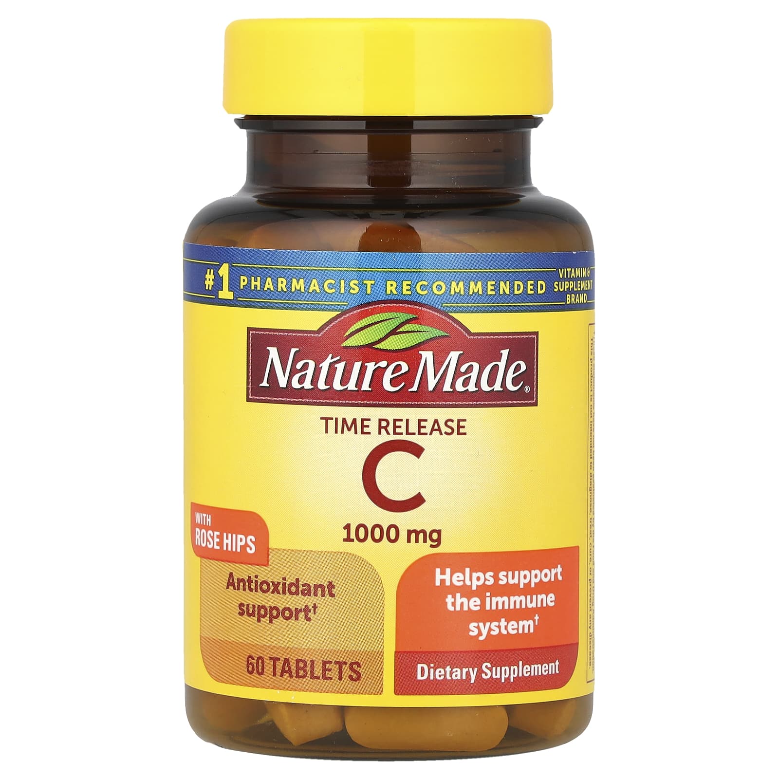 Nature Made Vitamin C with Rose Hips, Time Release – 60 comprimés — Tunisie