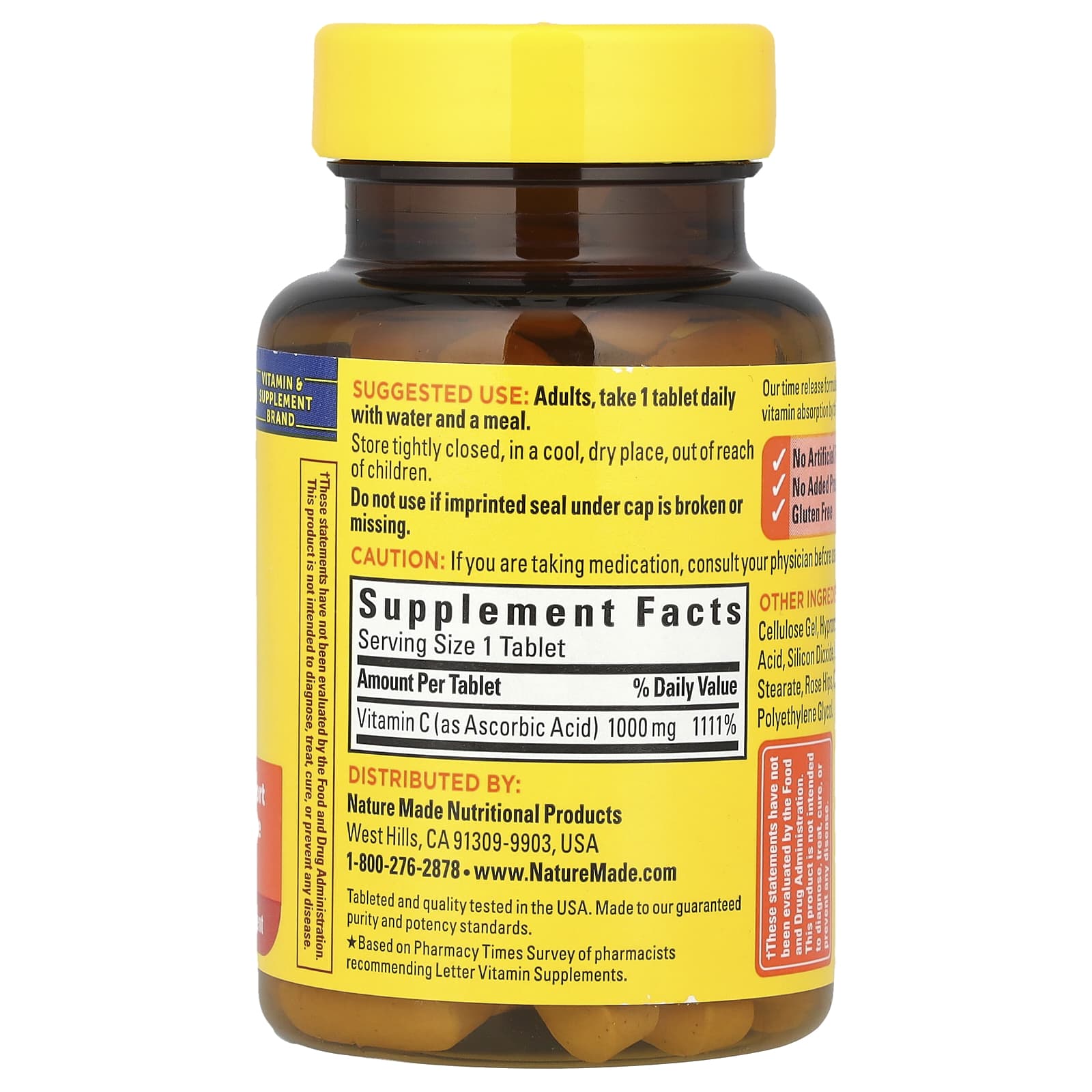 Nature Made Vitamin C with Rose Hips, Time Release – 60 comprimés — photo 2 sur 2