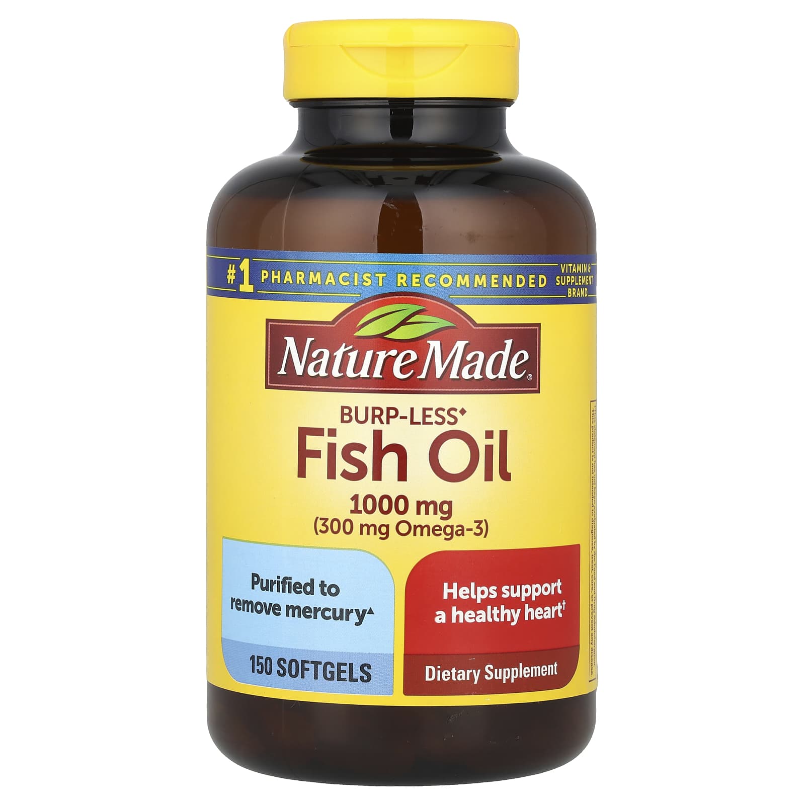 Nature Made Fish Oil, Burp-Less – 150 capsules molles — Tunisie