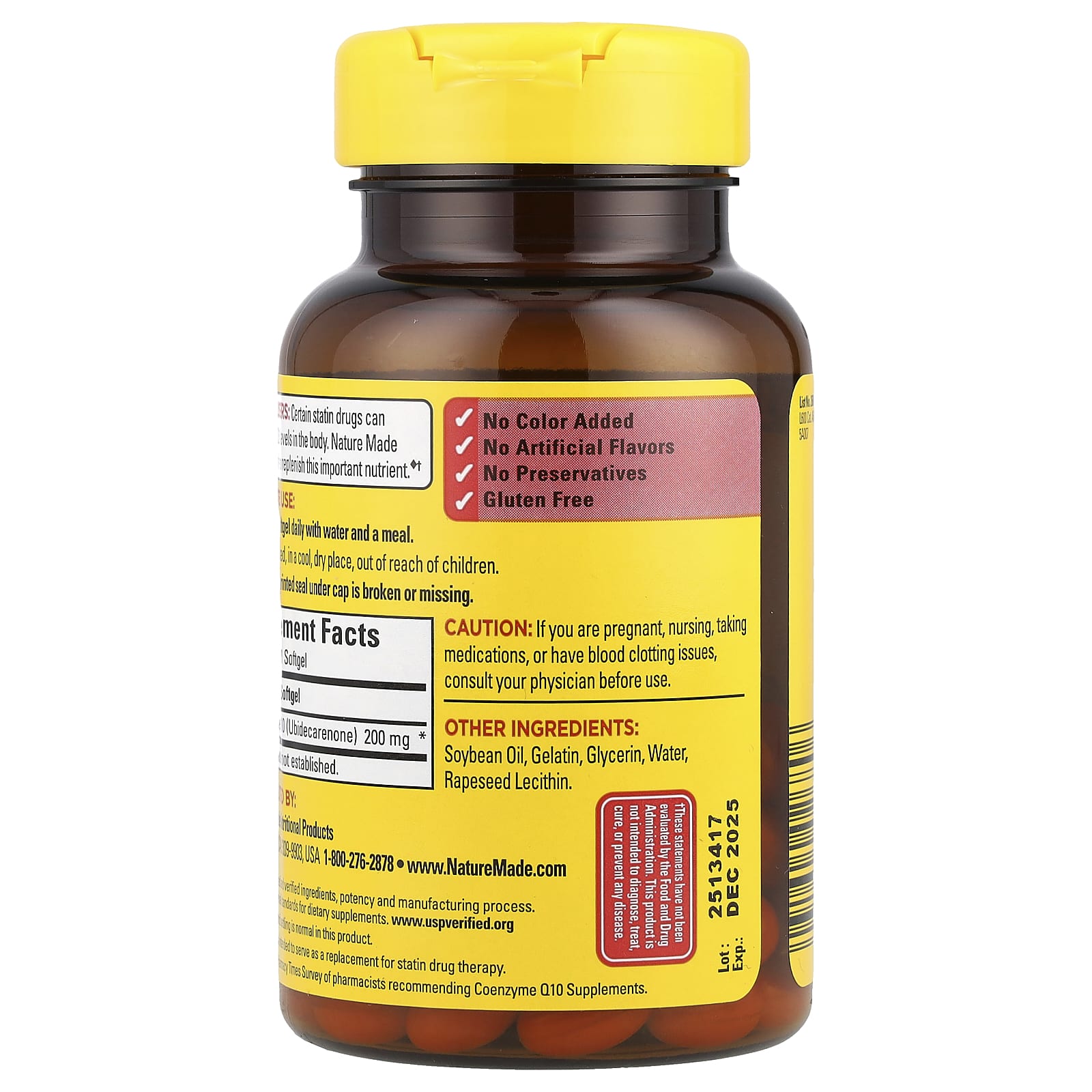 Nature Made CoQ10 – 80 capsules molles — étiquette 1