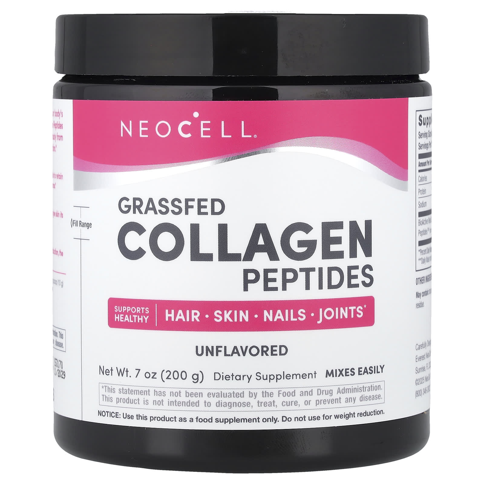 NeoCell Grassfed Collagen Peptides – Sans arôme – 200 g — Tunisie