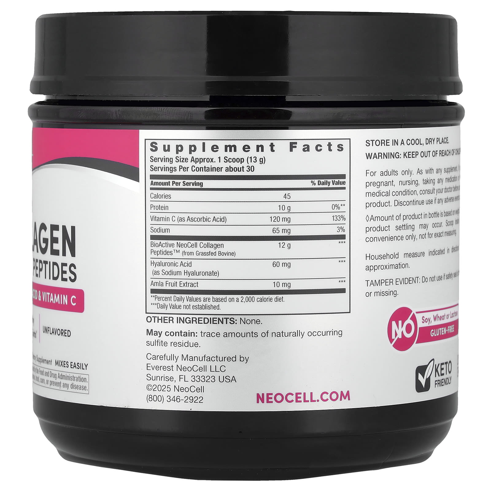 NeoCell Advanced Collagen Peptides – Sans arôme – 390 g — photo 2 sur 2