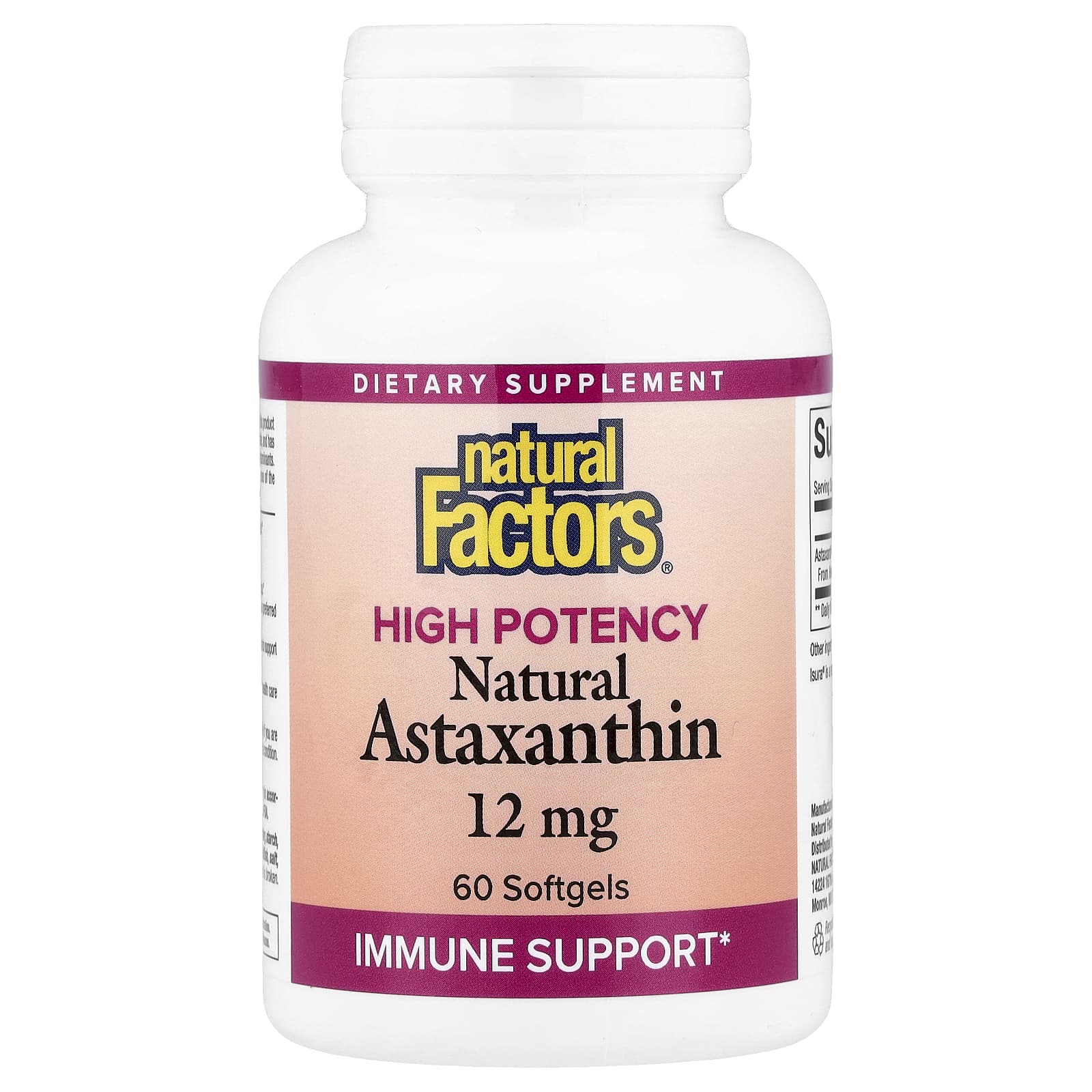Natural Factors Natural Astaxanthin – 60 capsules molles — Tunisie