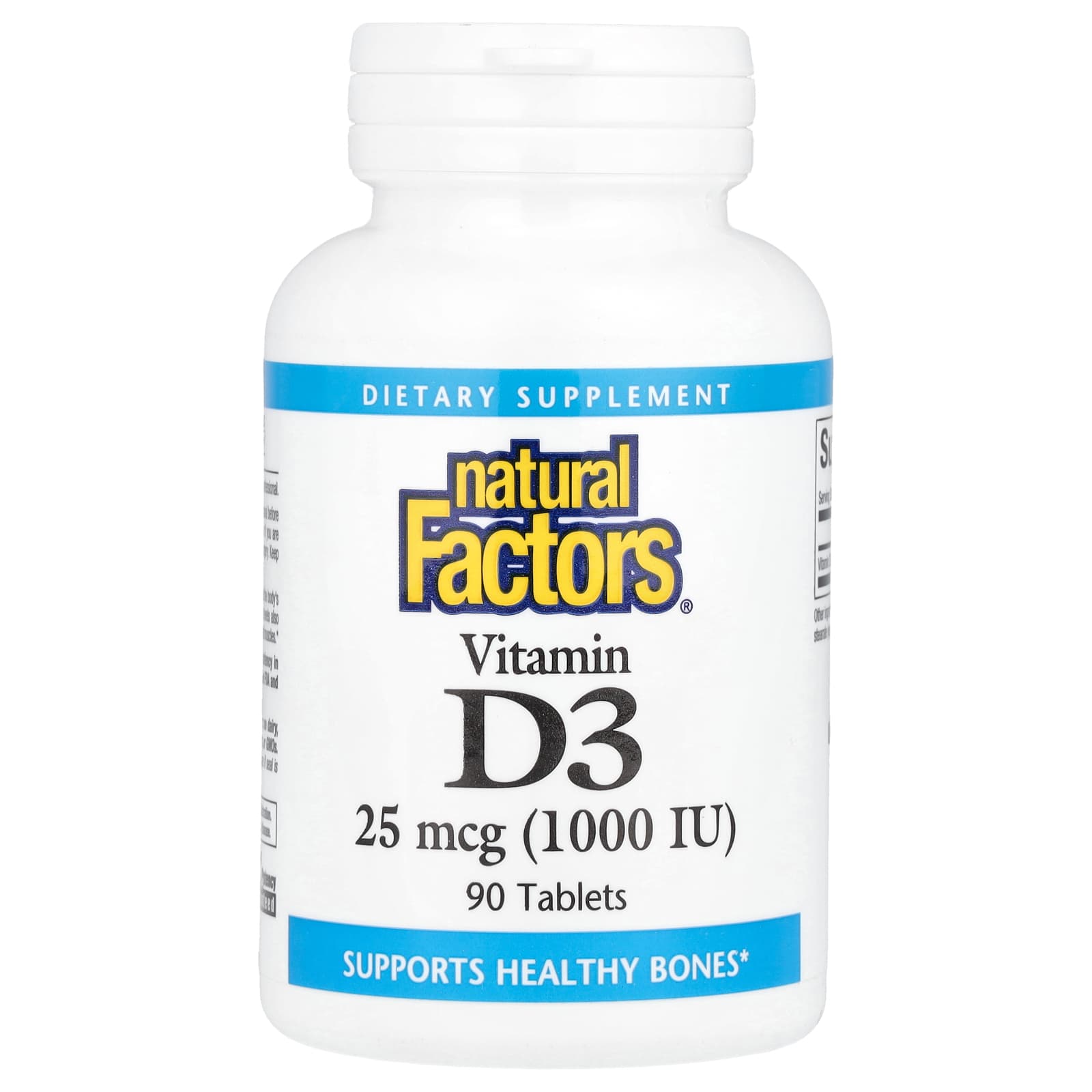 Natural Factors Vitamin D3 – 25 µg – 90 comprimés — Tunisie