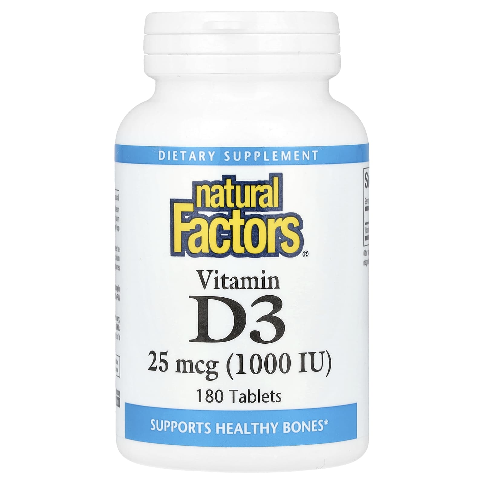 Natural Factors Vitamin D3 – 180 comprimés — Tunisie
