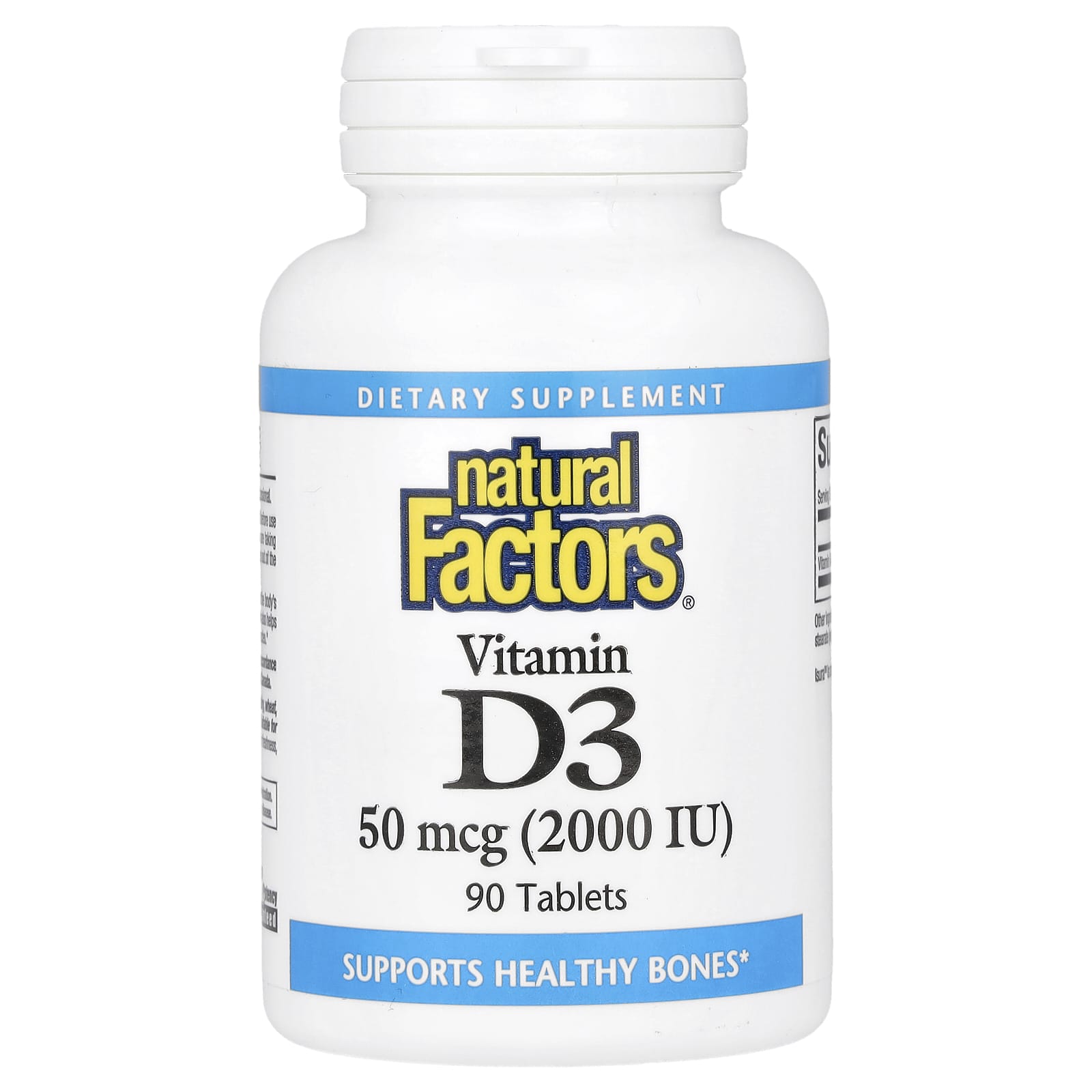 Natural Factors Vitamin D3 – 50 µg – 90 comprimés — Tunisie