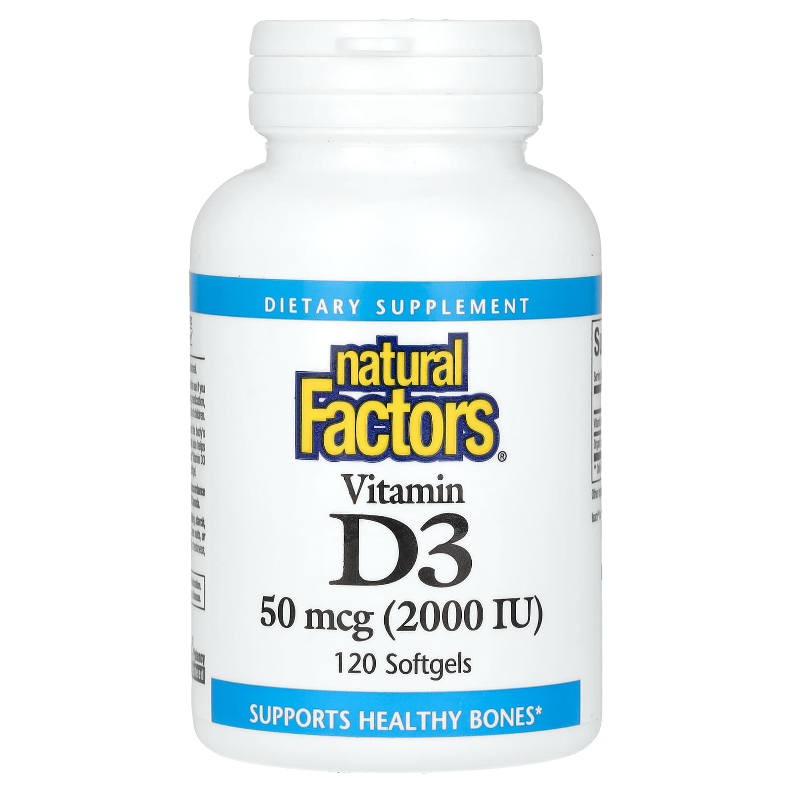 Natural Factors Vitamin D3 – 50 µg – 120 capsules molles — Tunisie