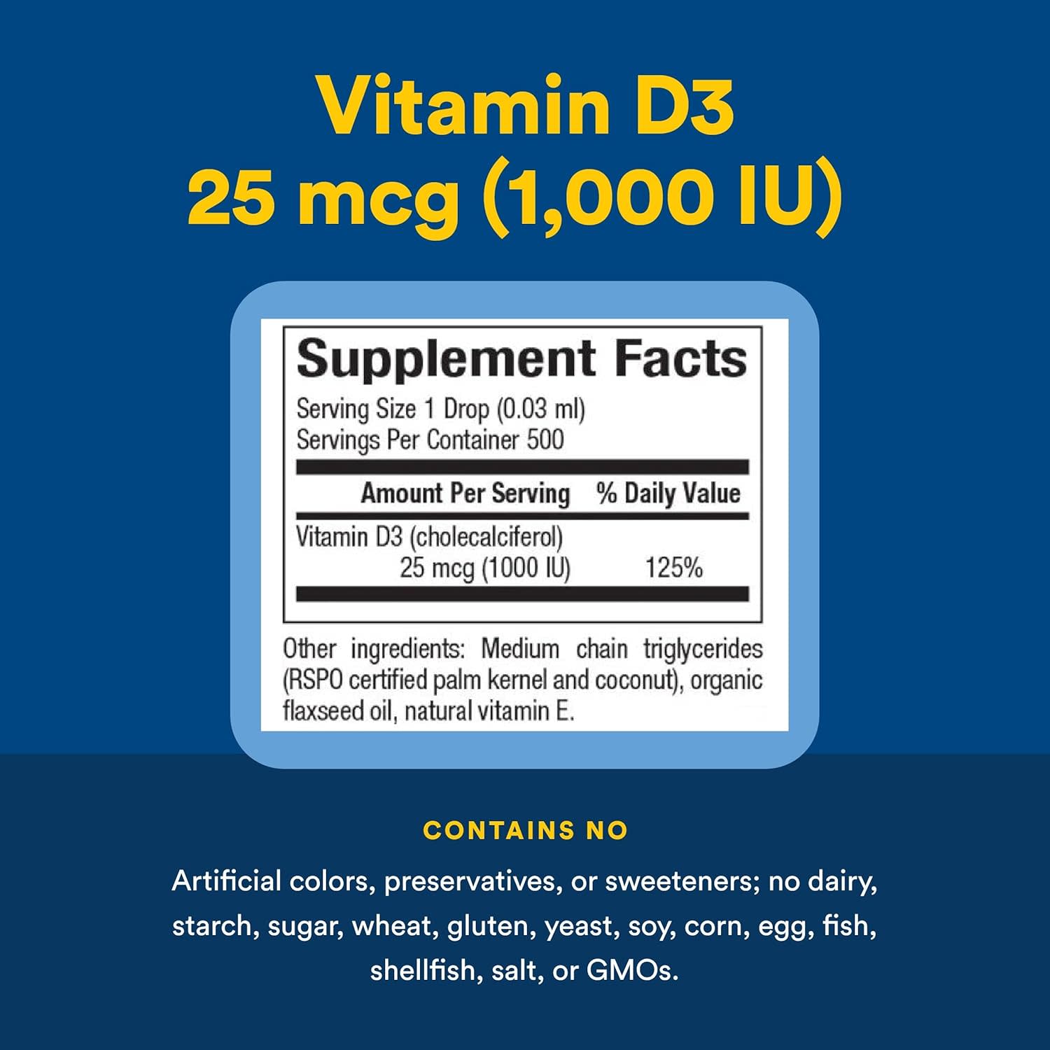 Natural Factors Vitamin D3 Drops – Sans arôme – 15 ml — étiquette 2