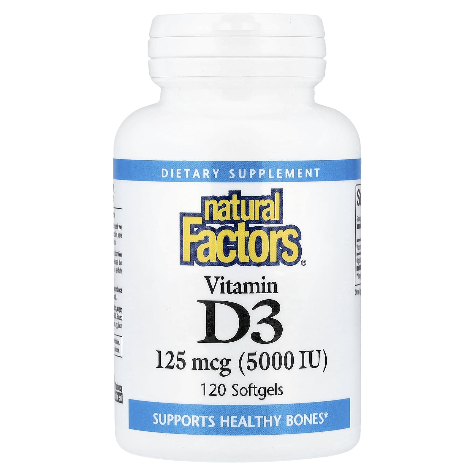 Natural Factors Vitamin D3 – 120 capsules molles — Tunisie