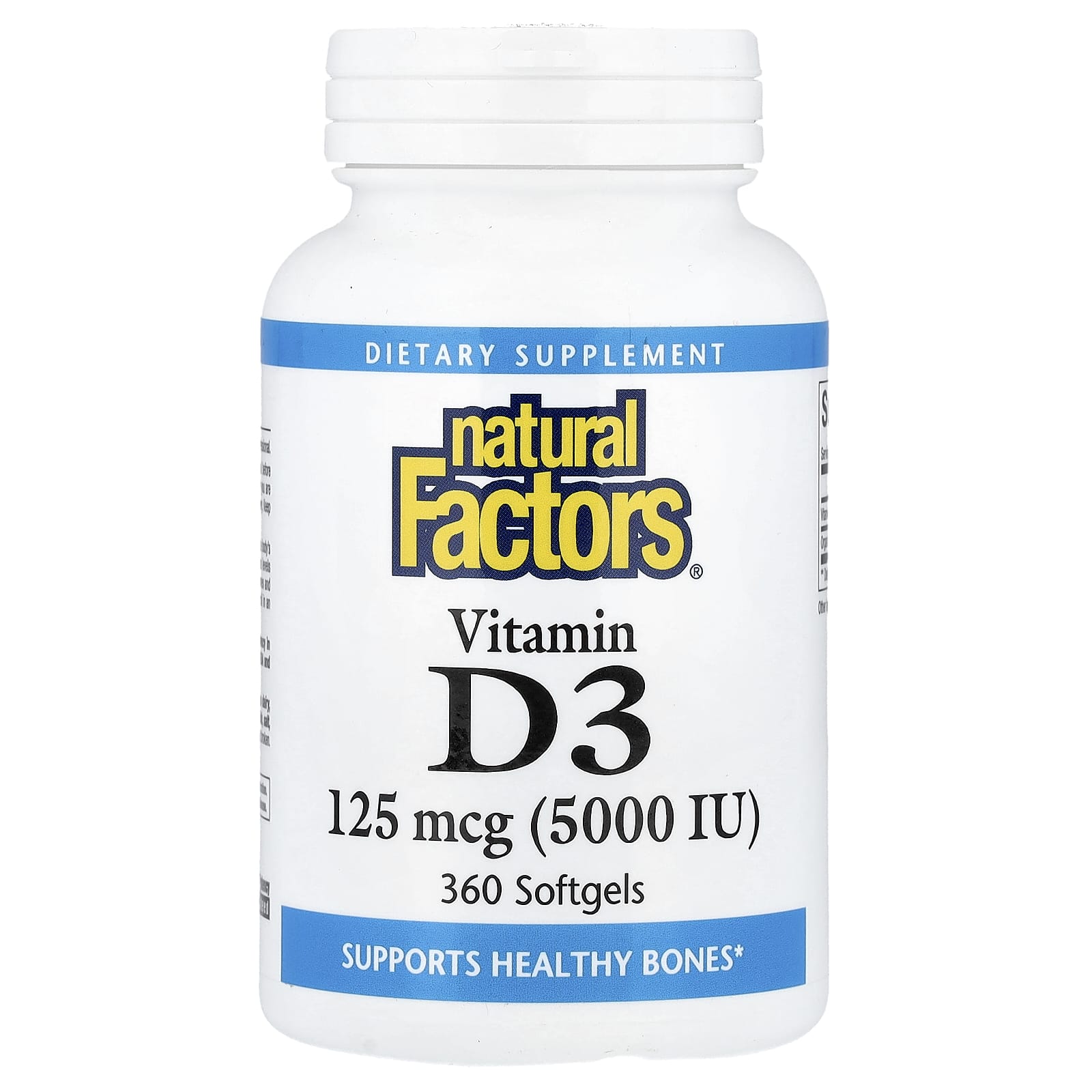 Natural Factors Vitamin D3 – 360 capsules molles — Tunisie