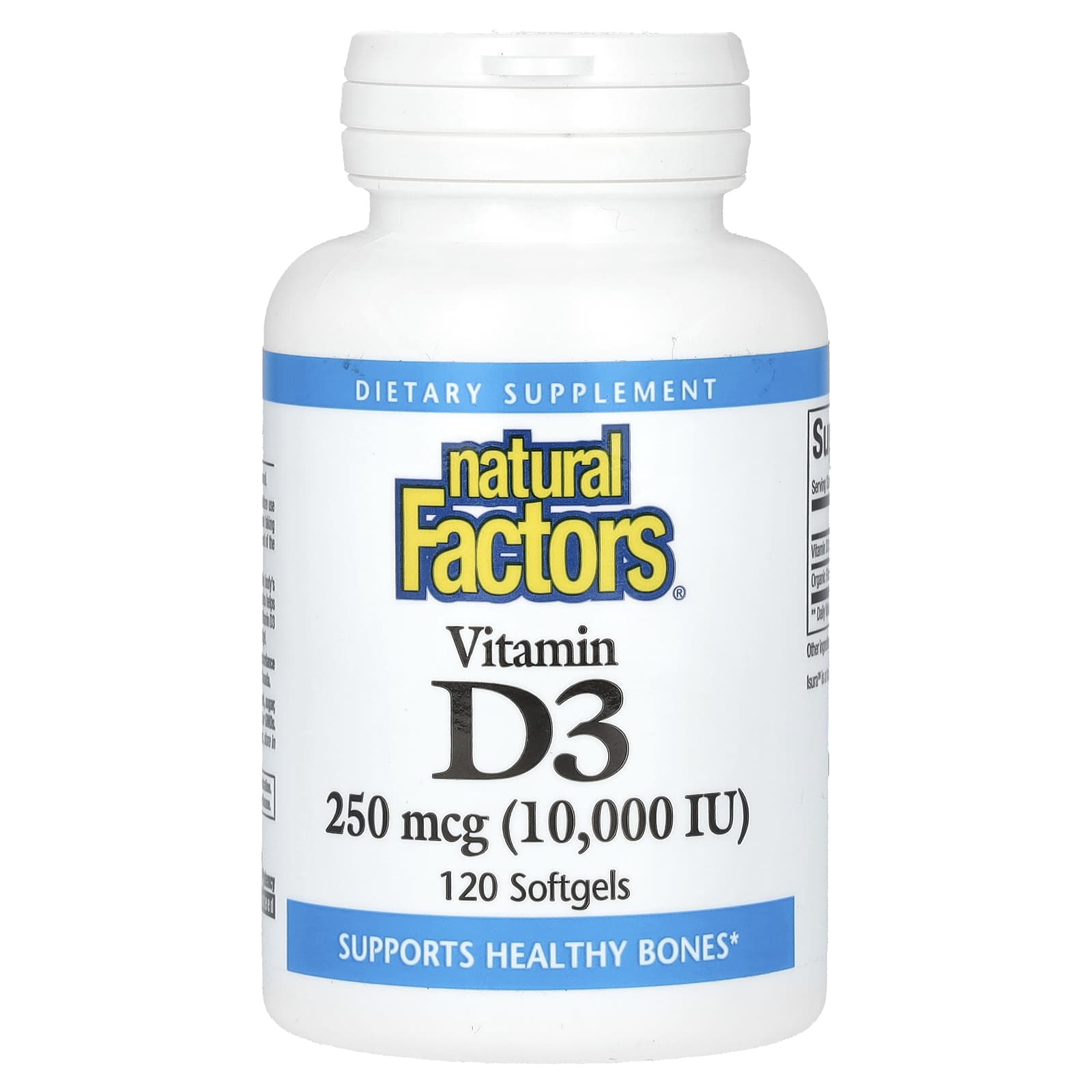 Natural Factors Vitamin D3 – 250 µg – 120 capsules molles — Tunisie