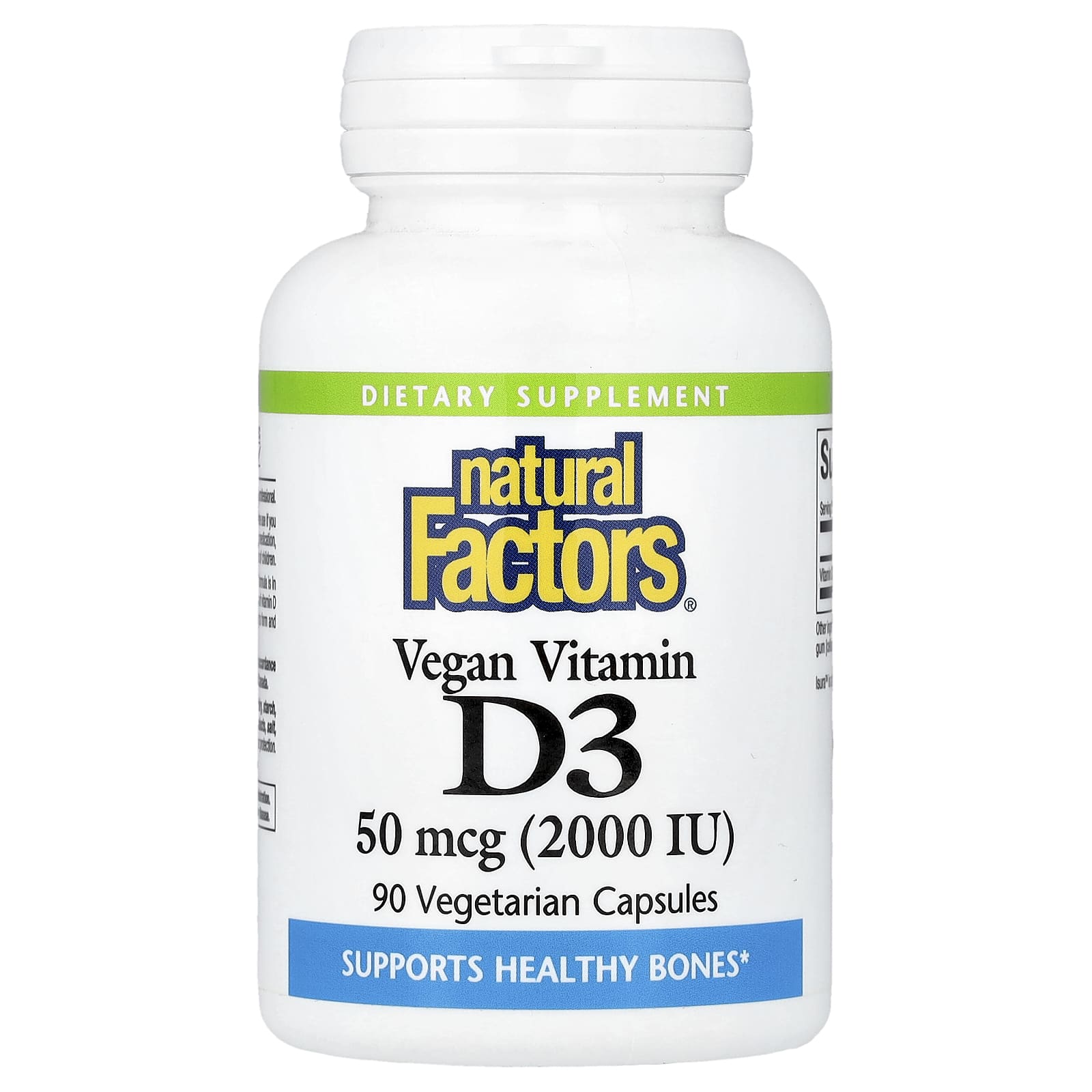 Natural Factors Vegan Vitamin D3 – 90 gélules végétales — Tunisie