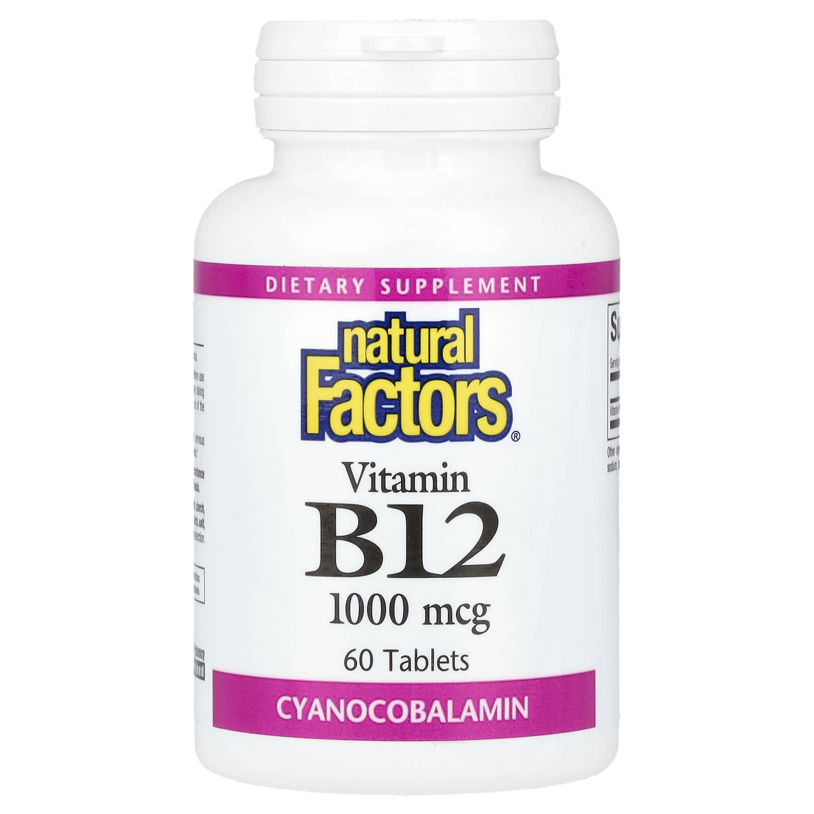 Natural Factors Vitamin B12 – 60 comprimés — Tunisie