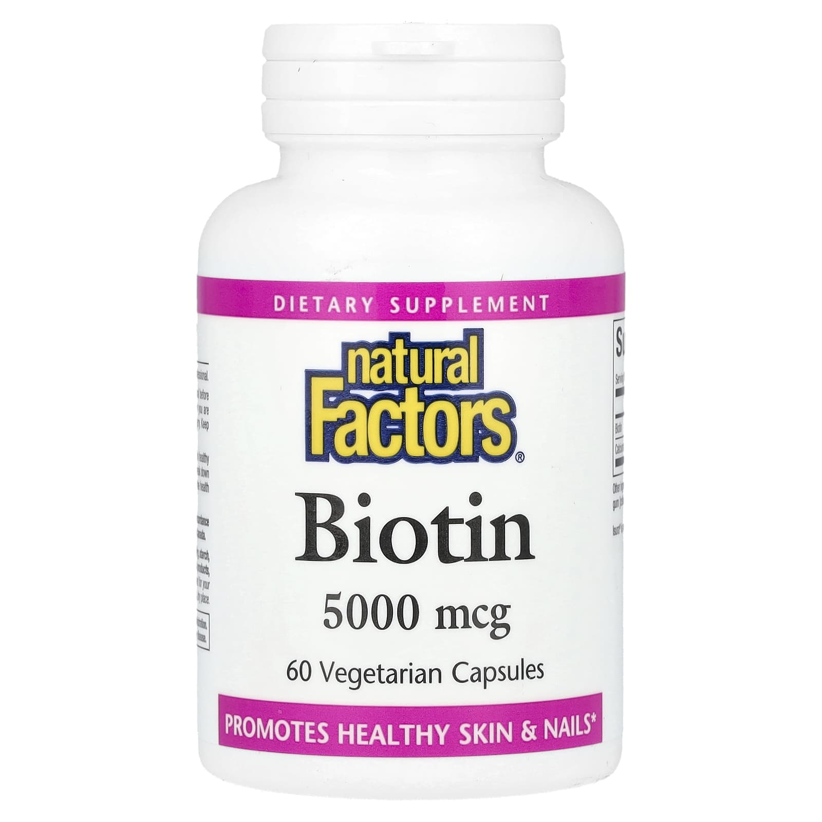 Natural Factors Biotin – 5 000 µg – 60 gélules végétales — Tunisie