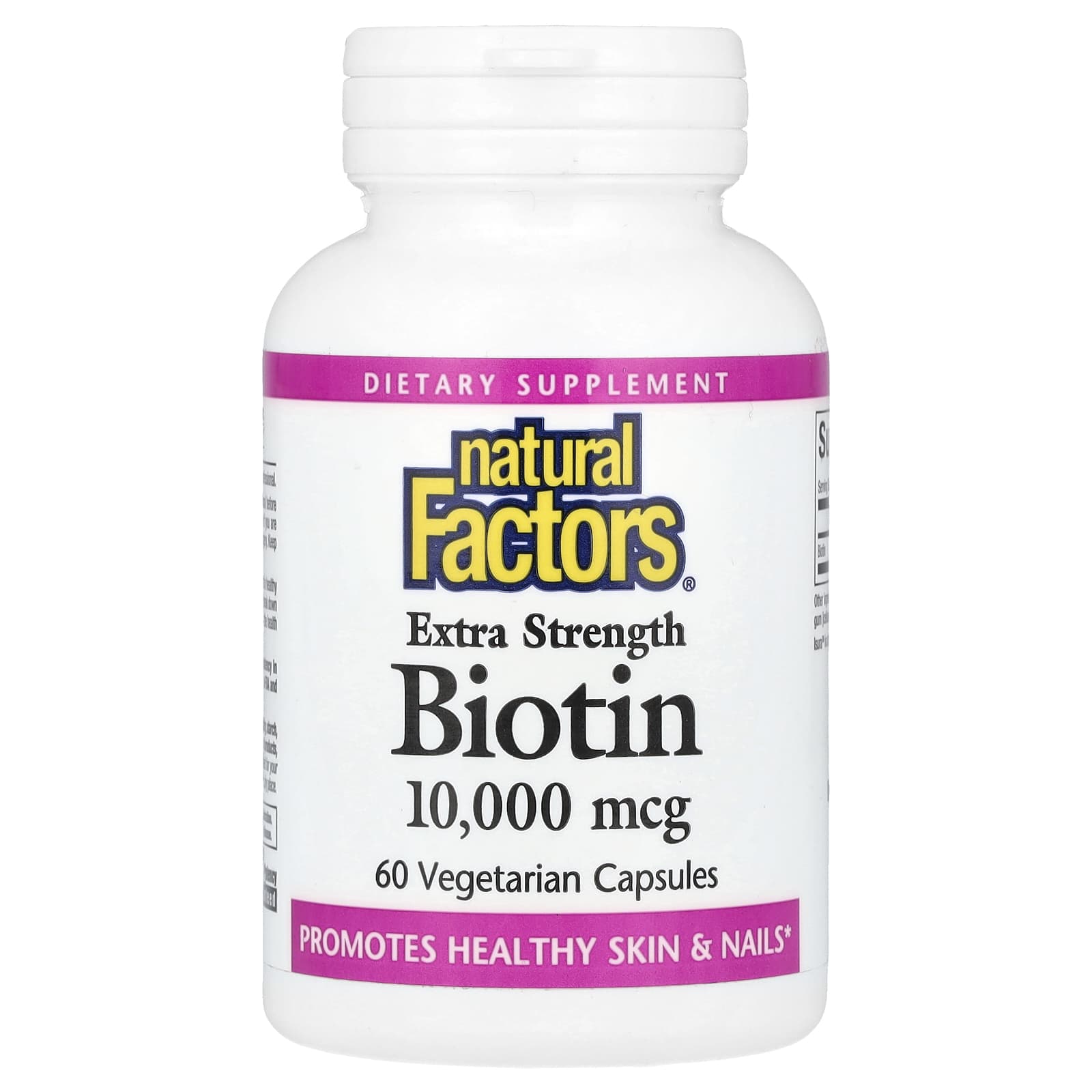 Natural Factors Biotin – 10 000 µg – 60 gélules végétales — Tunisie