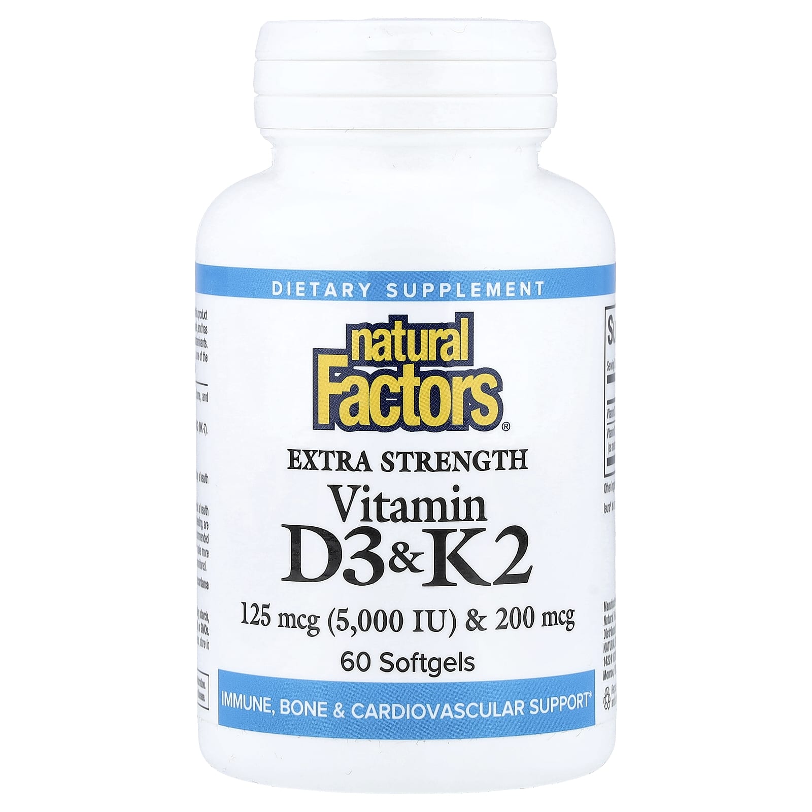 Natural Factors Vitamin D3 & K2 – 60 capsules molles — Tunisie