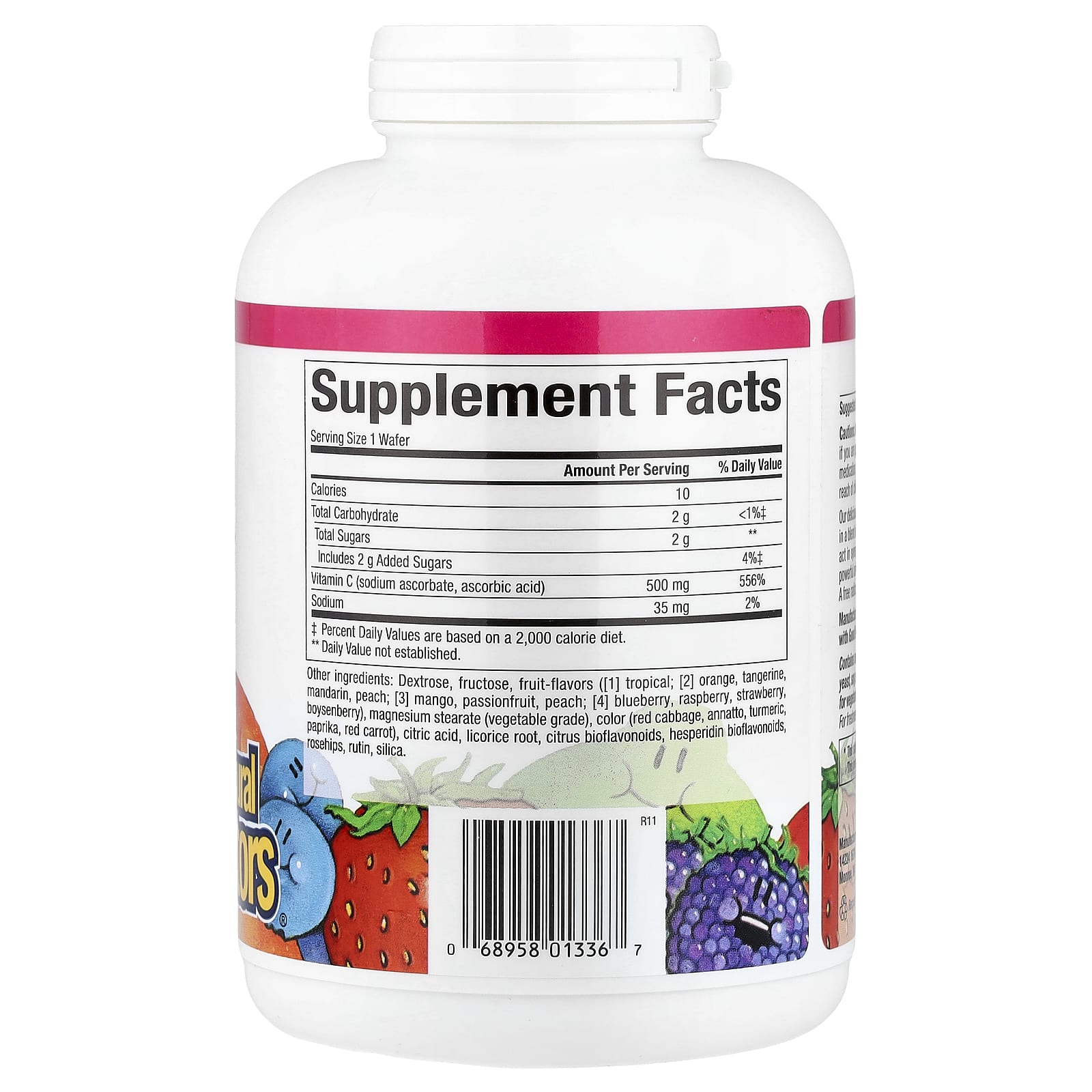 Natural Factors Fruit-Flavor Chew Vitamin C, Four Mixed Fruit, 180 Chewable Wafers (500 mg per Wafer) – Fruit-Flavor Chew Vitamin C — photo 2 sur 2