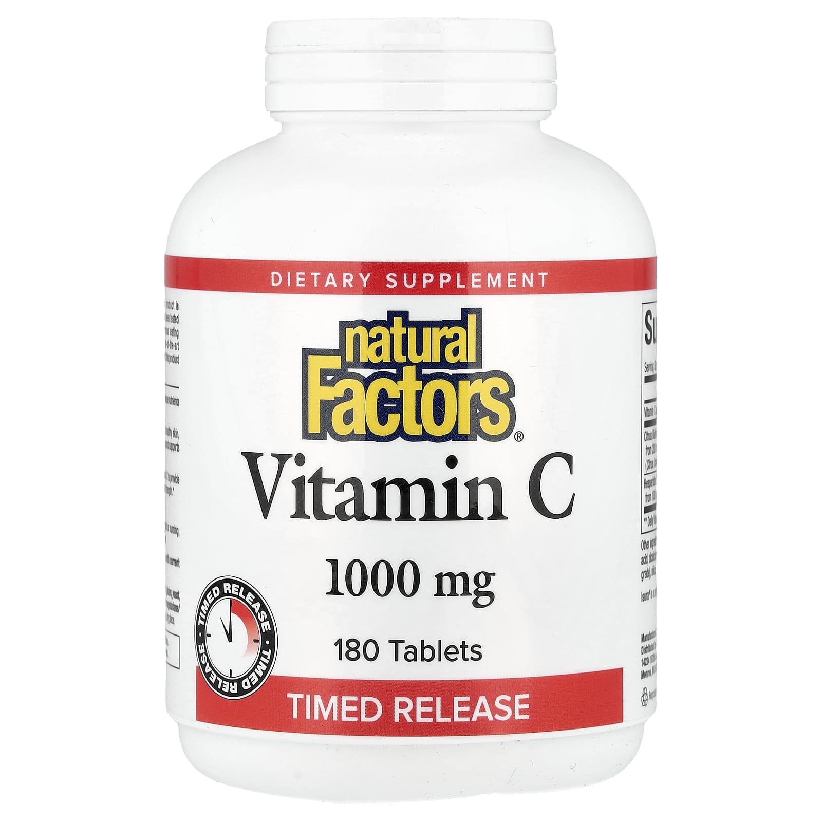 Natural Factors Vitamin C, Time Release – 180 comprimés — Tunisie
