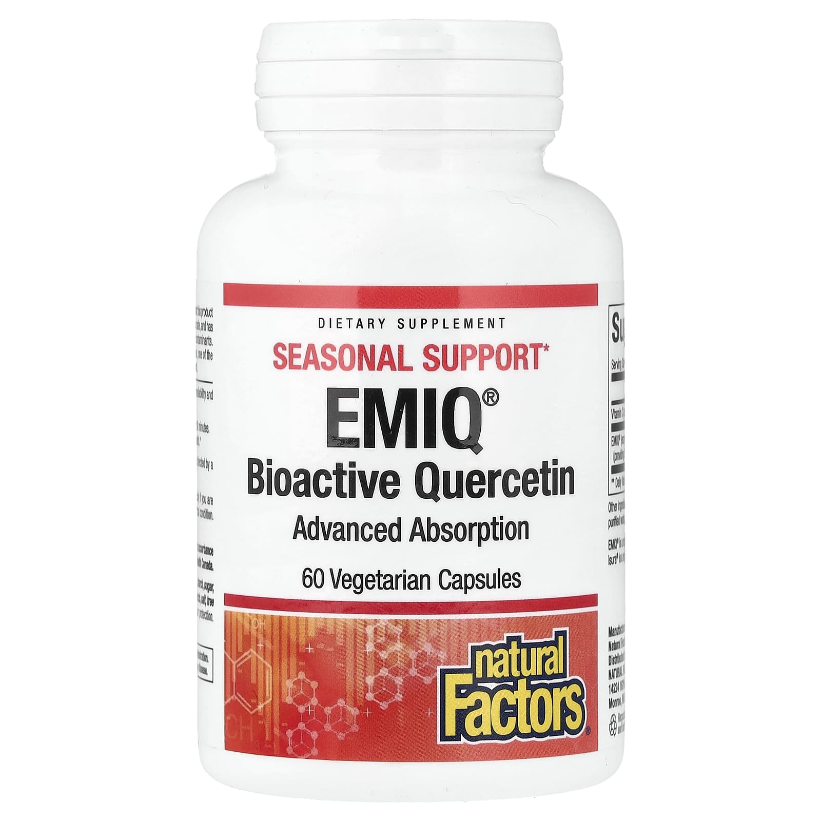 Natural Factors EMIQ, Bioactive Quercetin – 60 gélules végétales — Tunisie