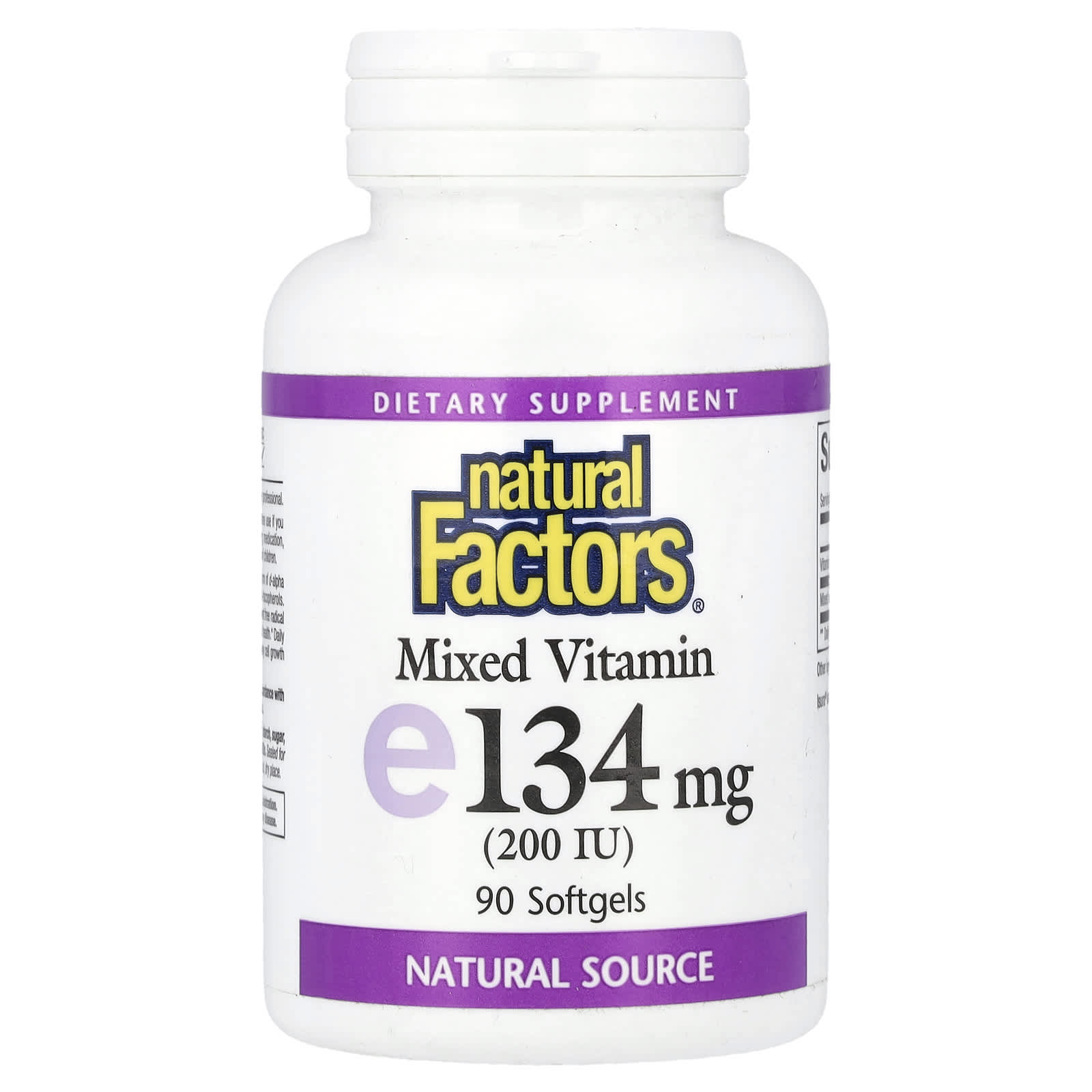 Natural Factors Mixed Vitamin E – 134 mg – 90 capsules molles — Tunisie