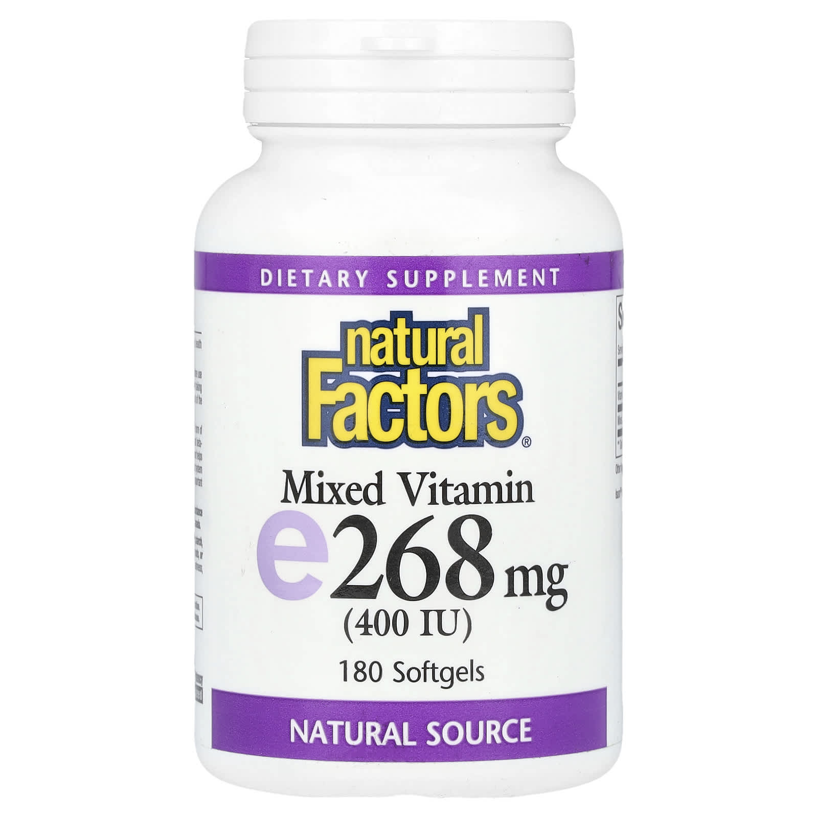 Natural Factors Mixed Vitamin E – 180 capsules molles — Tunisie