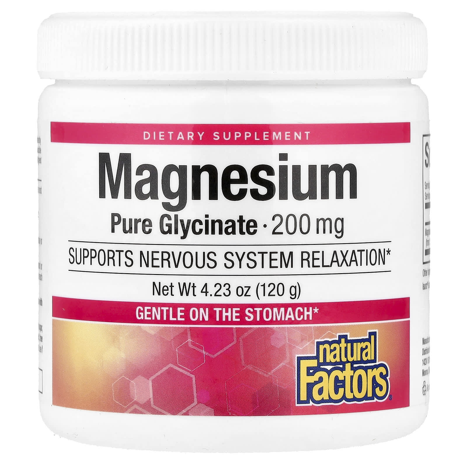 Natural Factors Magnesium Pure Glycinate – 120 g — Tunisie