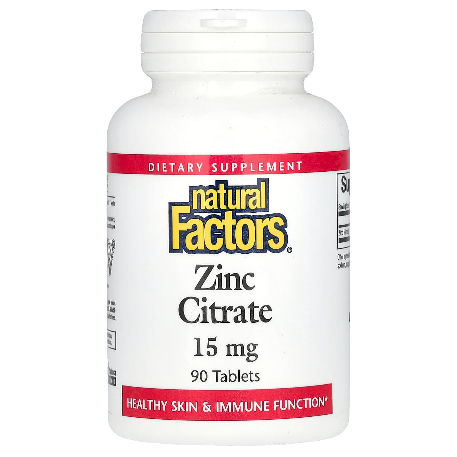 Natural Factors Zinc Citrate – 15 mg – 90 comprimés — Tunisie