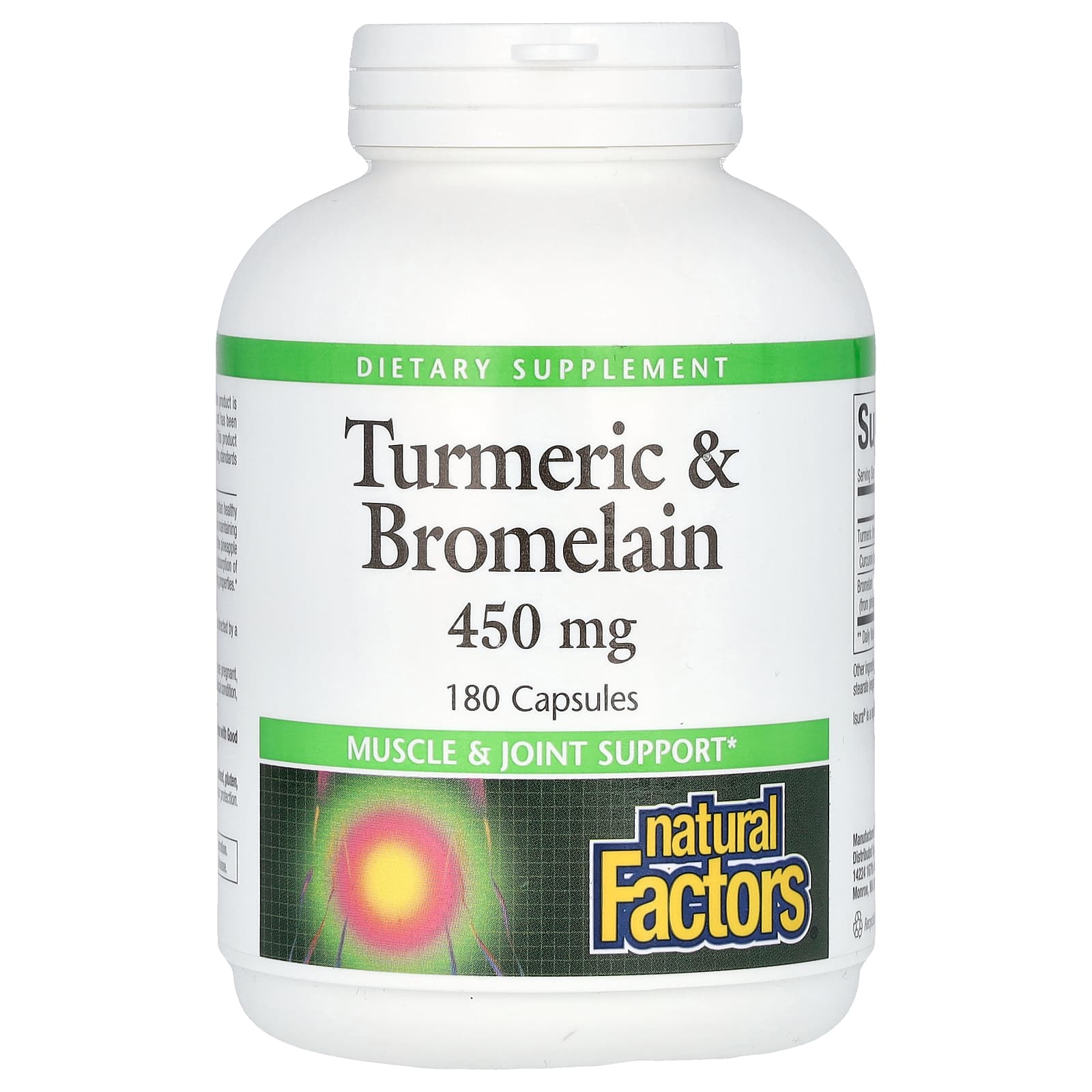 Natural Factors Turmeric & Bromelain – 180 gélules — Tunisie