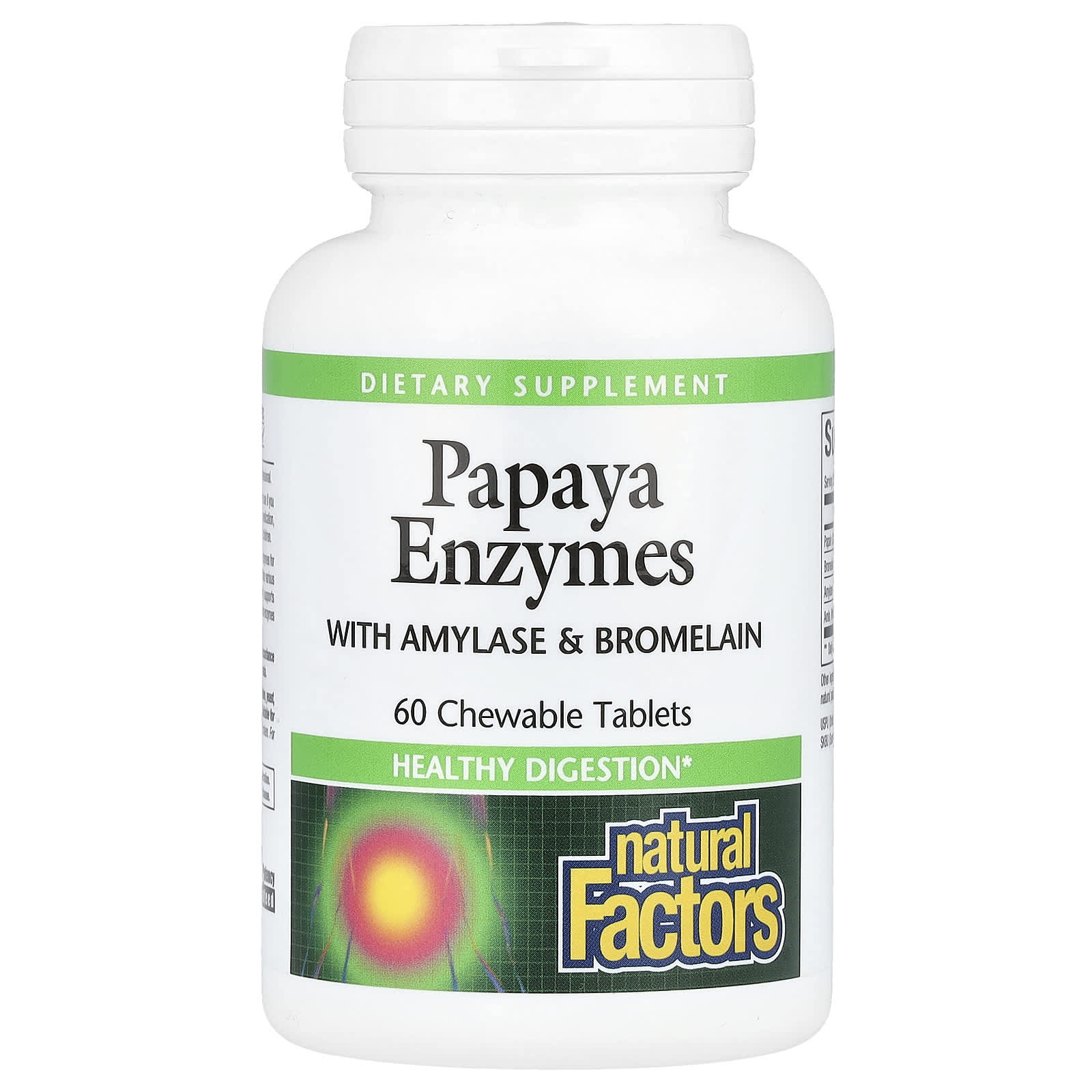 Natural Factors Papaya Enzymes with Amylase & Bromelain, 60 Chewable Tablets — Tunisie