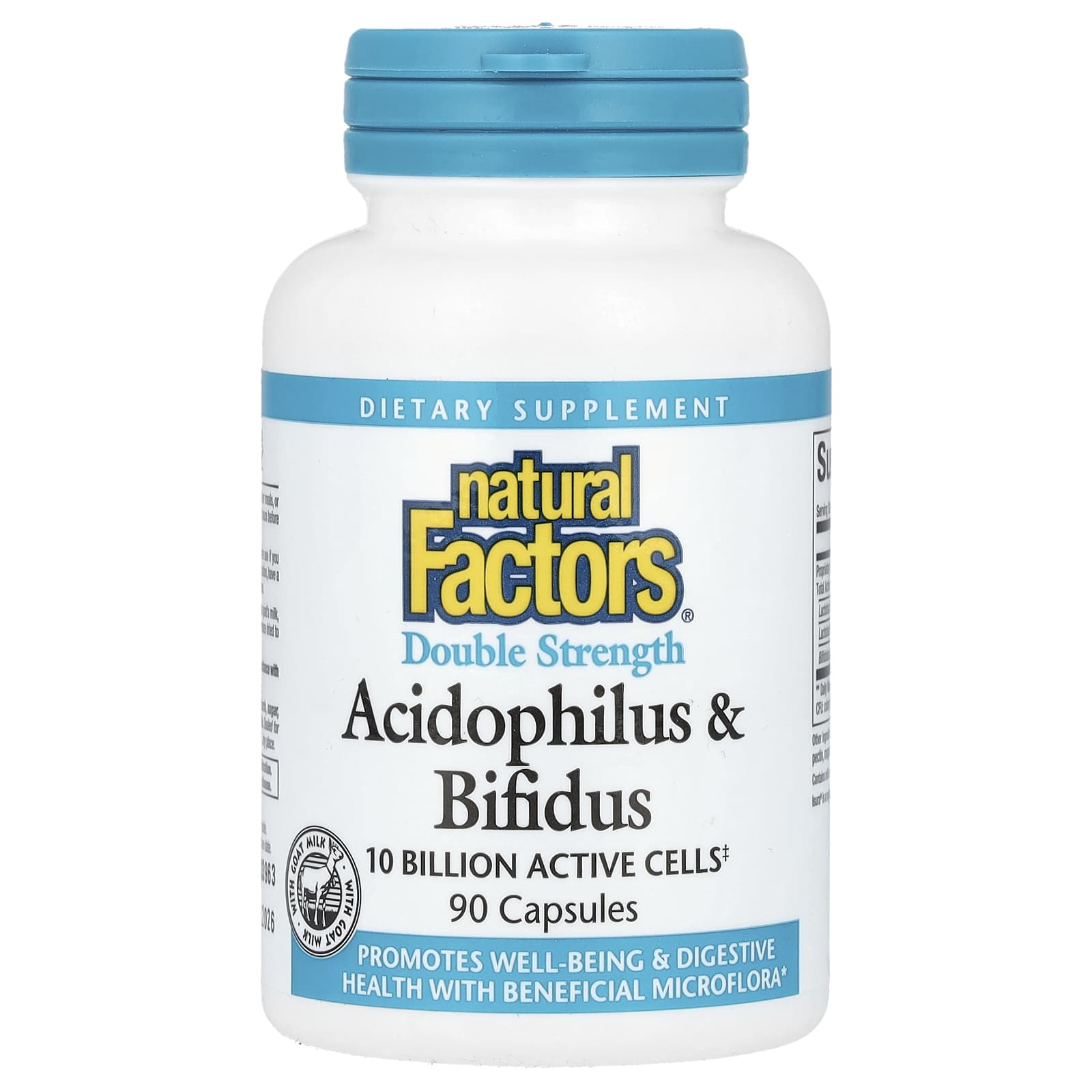 Natural Factors Acidophilus & Bifidus – 10 milliards UFC – 90 gélules — Tunisie