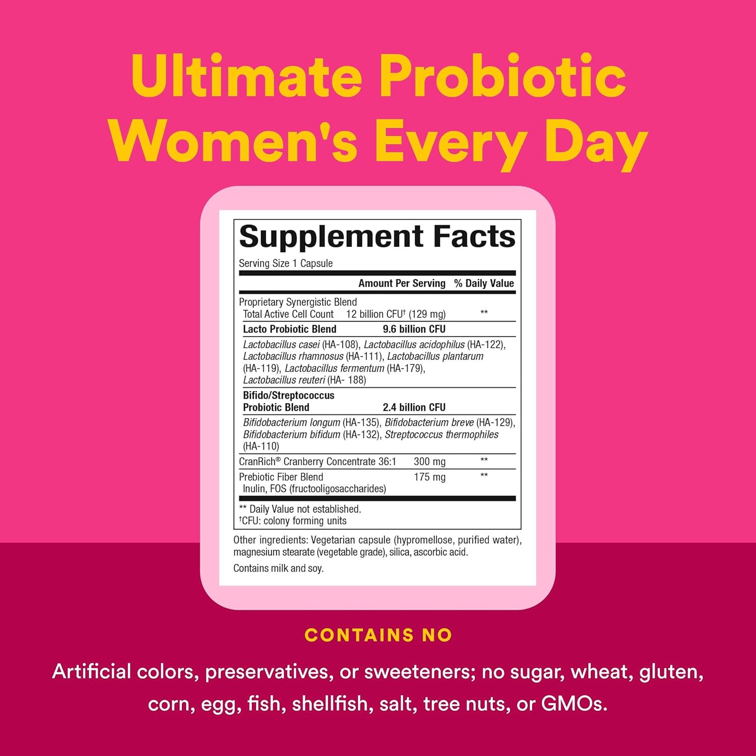 Natural Factors Ultimate Probiotic Women's Every Day – 60 gélules végétales — étiquette 2