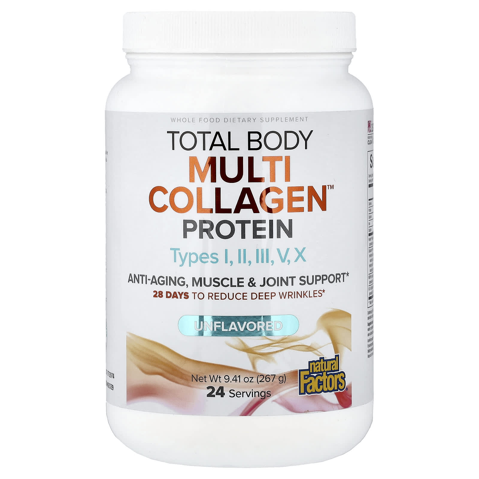 Natural Factors Total Body, Multi Collagen Protein – Sans arôme – 267 g — Tunisie