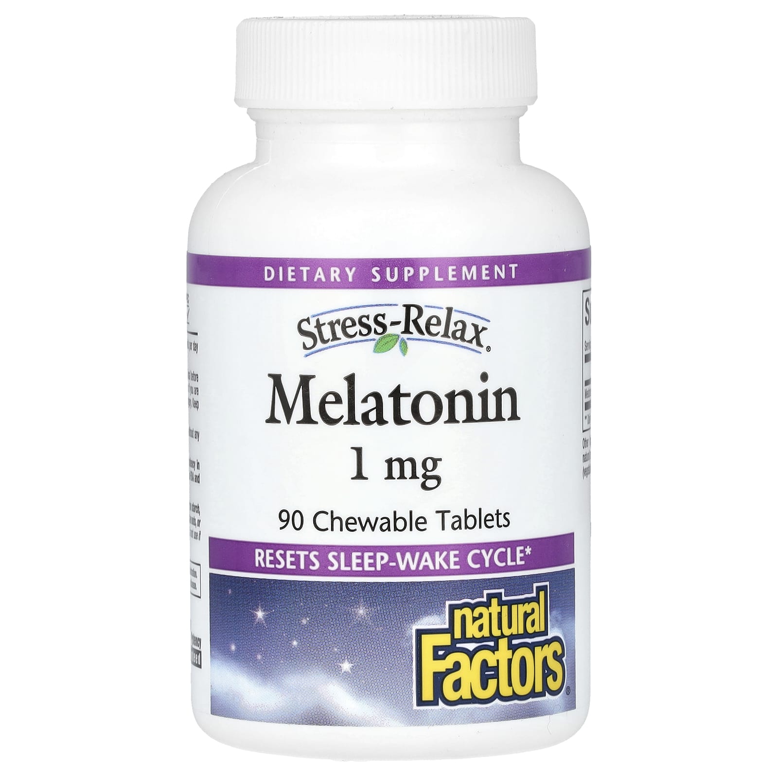 Natural Factors Stress-Relax, Melatonin – 90 comprimés à croquer – 1 mg — Tunisie