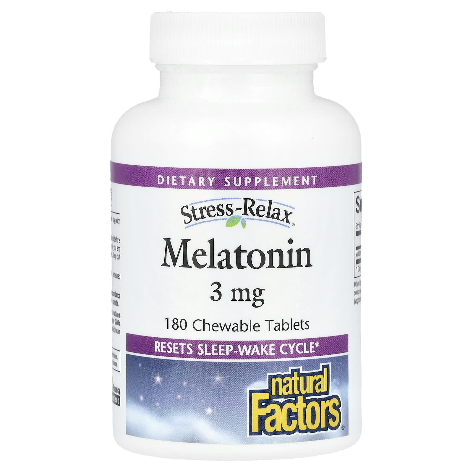 Natural Factors Stress-Relax, Melatonin – 3 mg — Tunisie