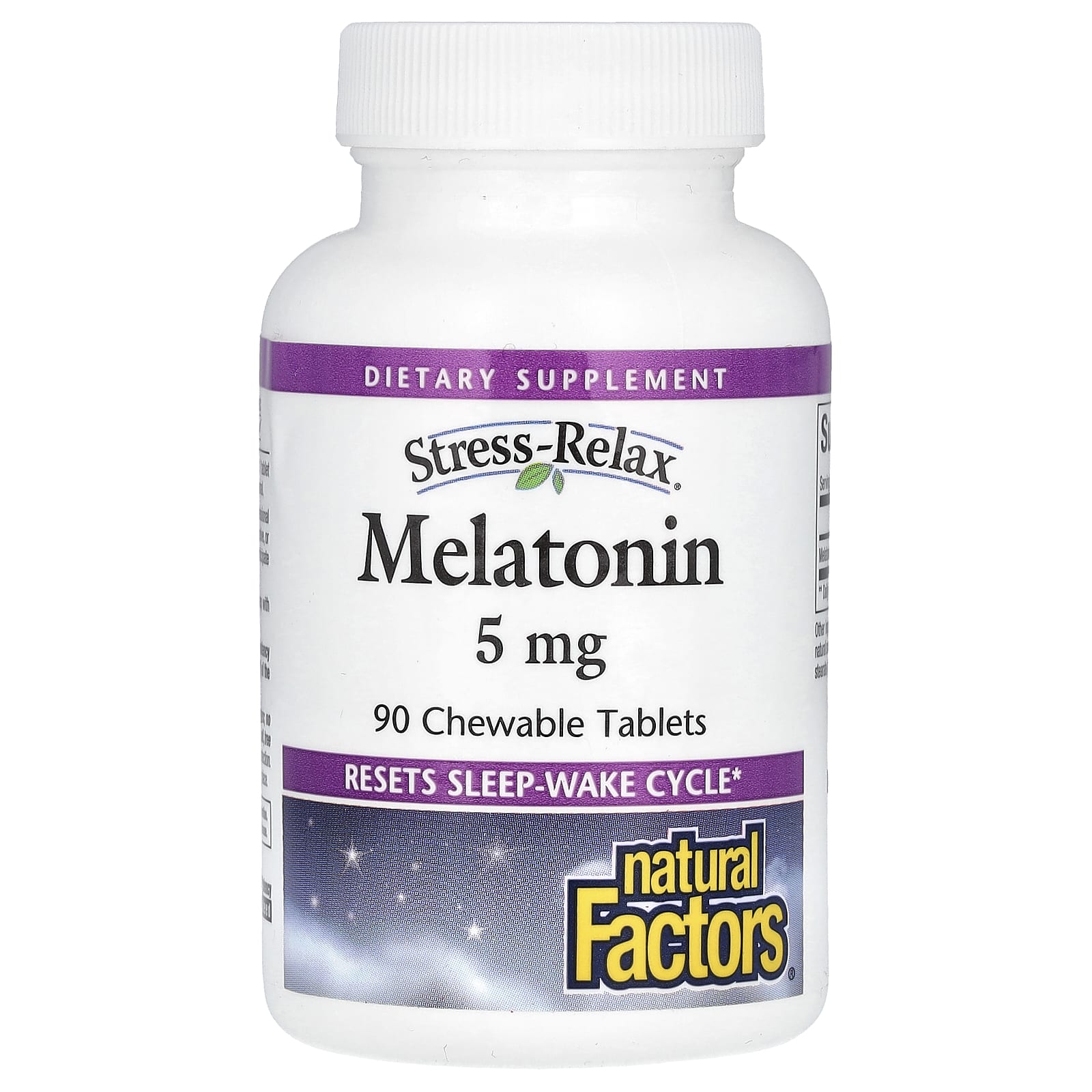 Natural Factors Stress-Relax, Melatonin – 90 comprimés à croquer – 5 mg — Tunisie