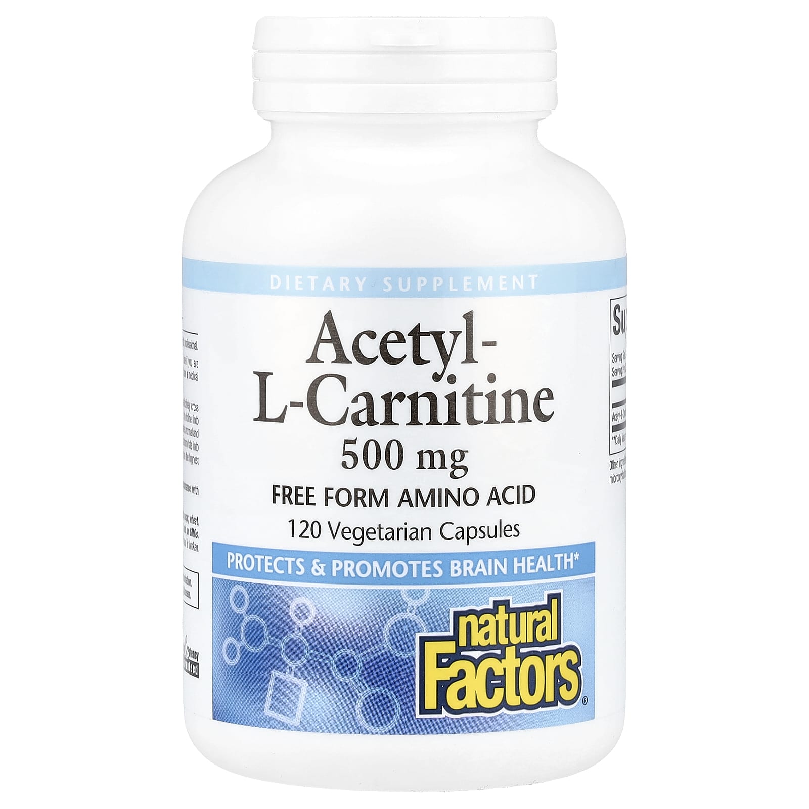Natural Factors Acetyl-L-Carnitine – 120 gélules végétales — Tunisie
