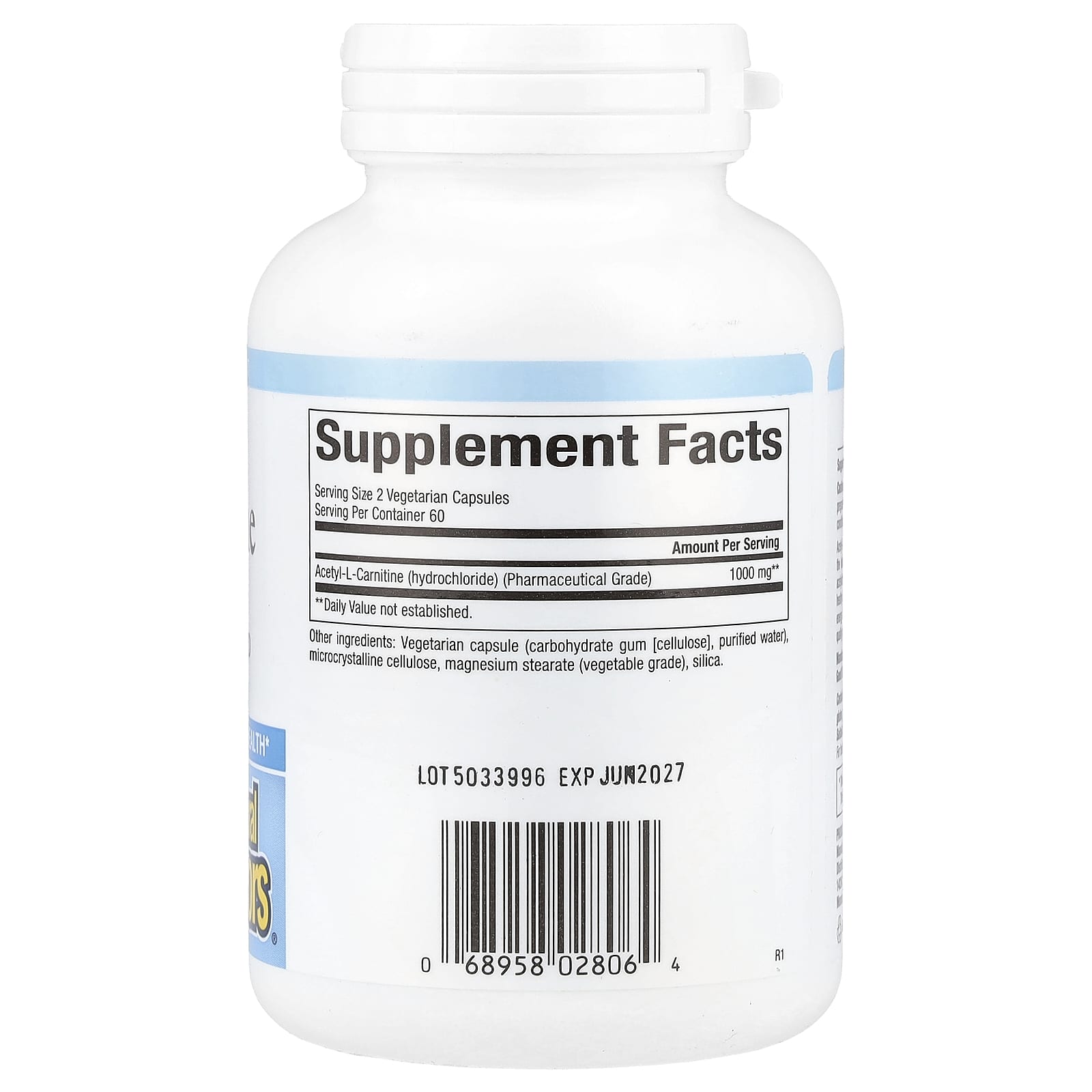 Natural Factors Acetyl-L-Carnitine – 120 gélules végétales — photo 2 sur 2