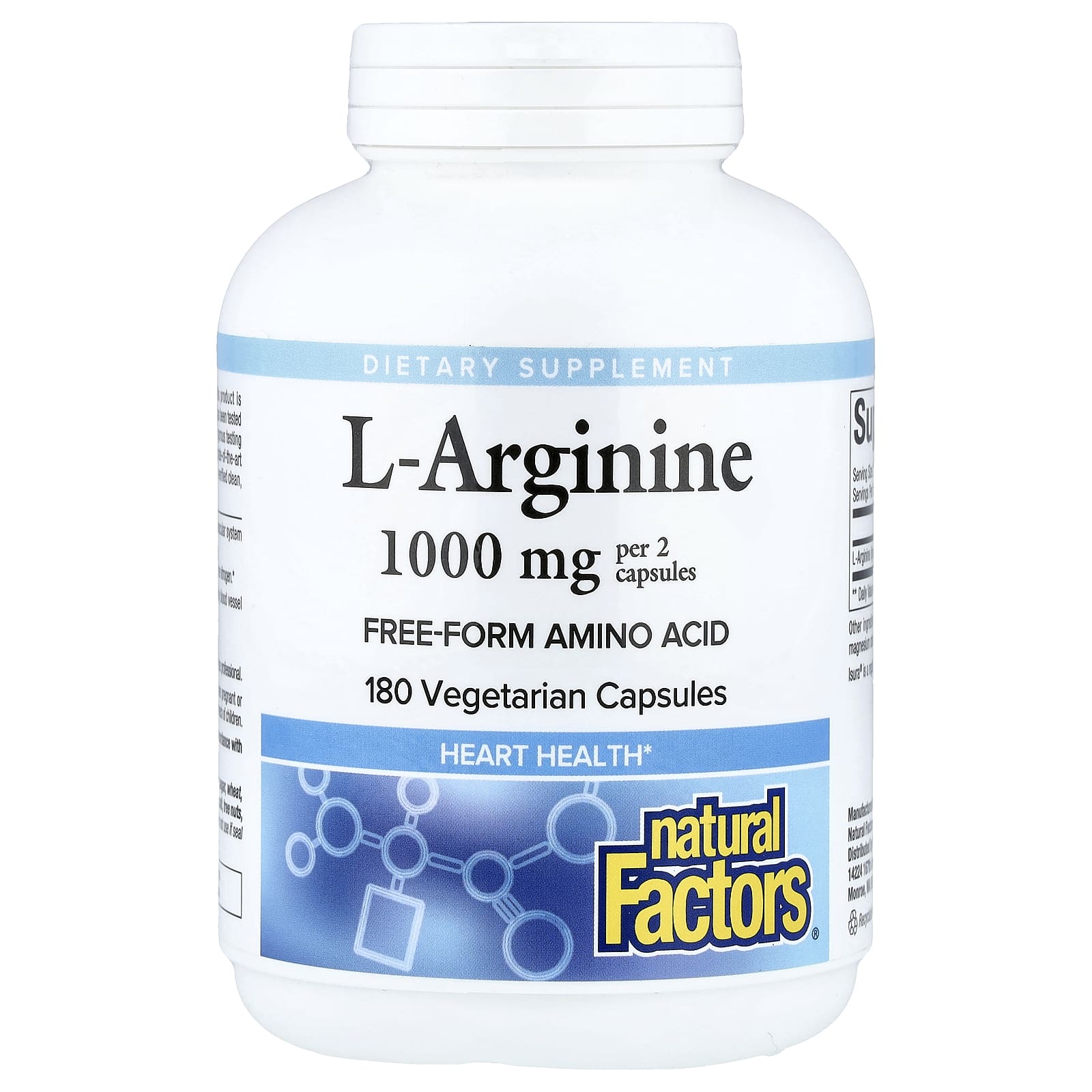 Natural Factors L-Arginine – 180 gélules végétales — Tunisie