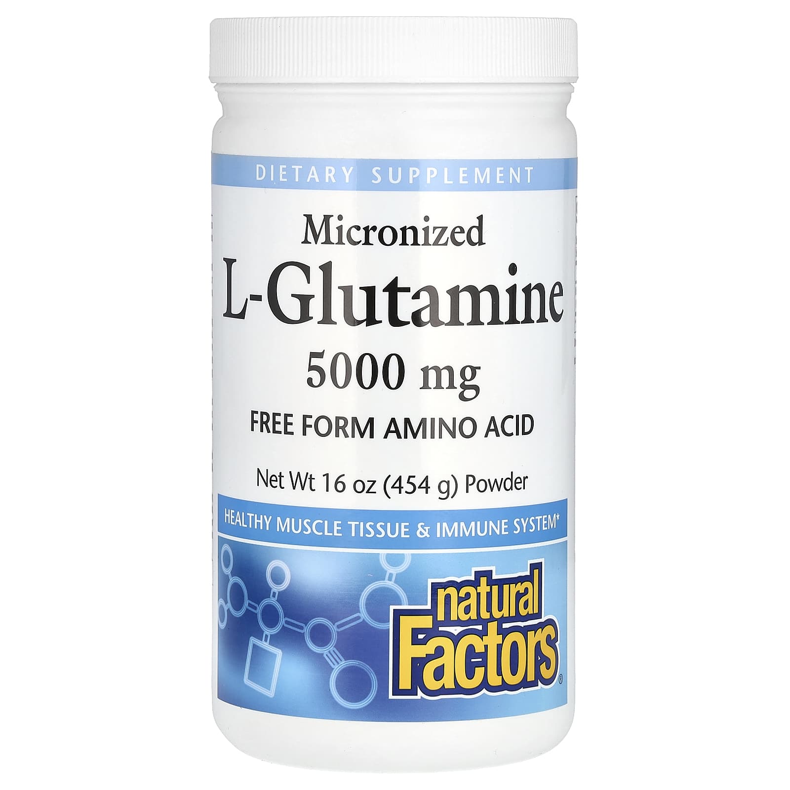 Natural Factors Micronized L-Glutamine Powder – 454 g — Tunisie
