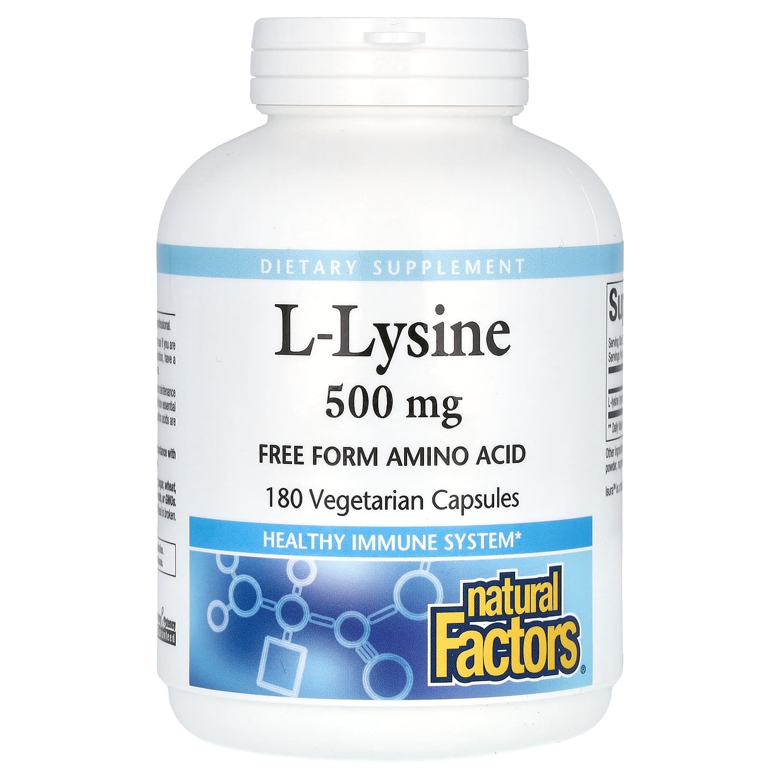 Natural Factors L-Lysine – 180 gélules végétales — Tunisie