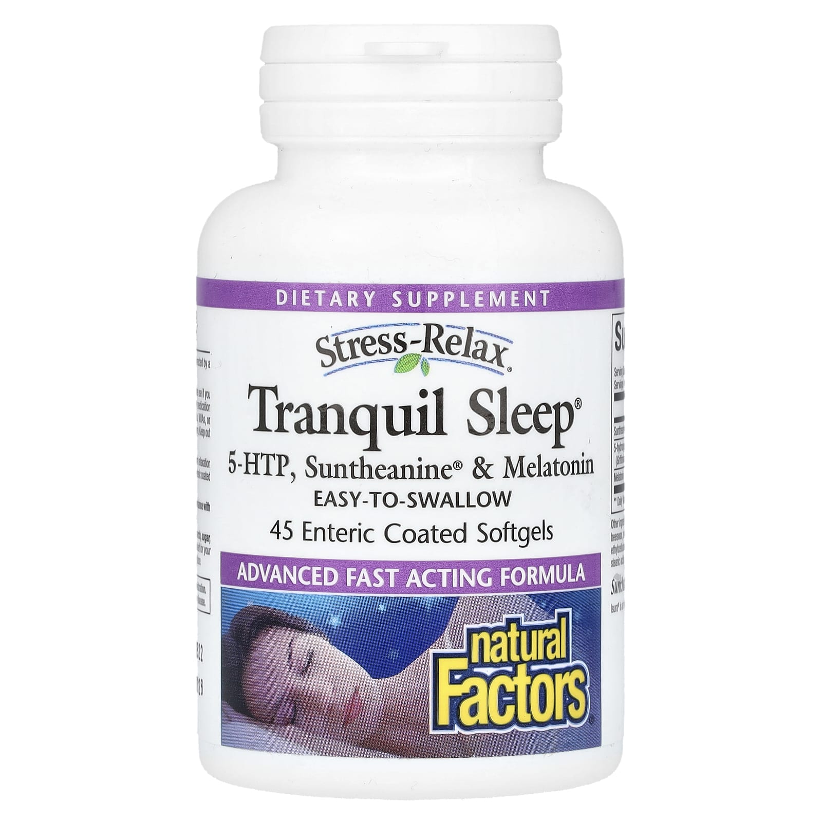 Natural Factors Stress-Relax, Tranquil Sleep, 45 Enteric Coated Softgels — Tunisie