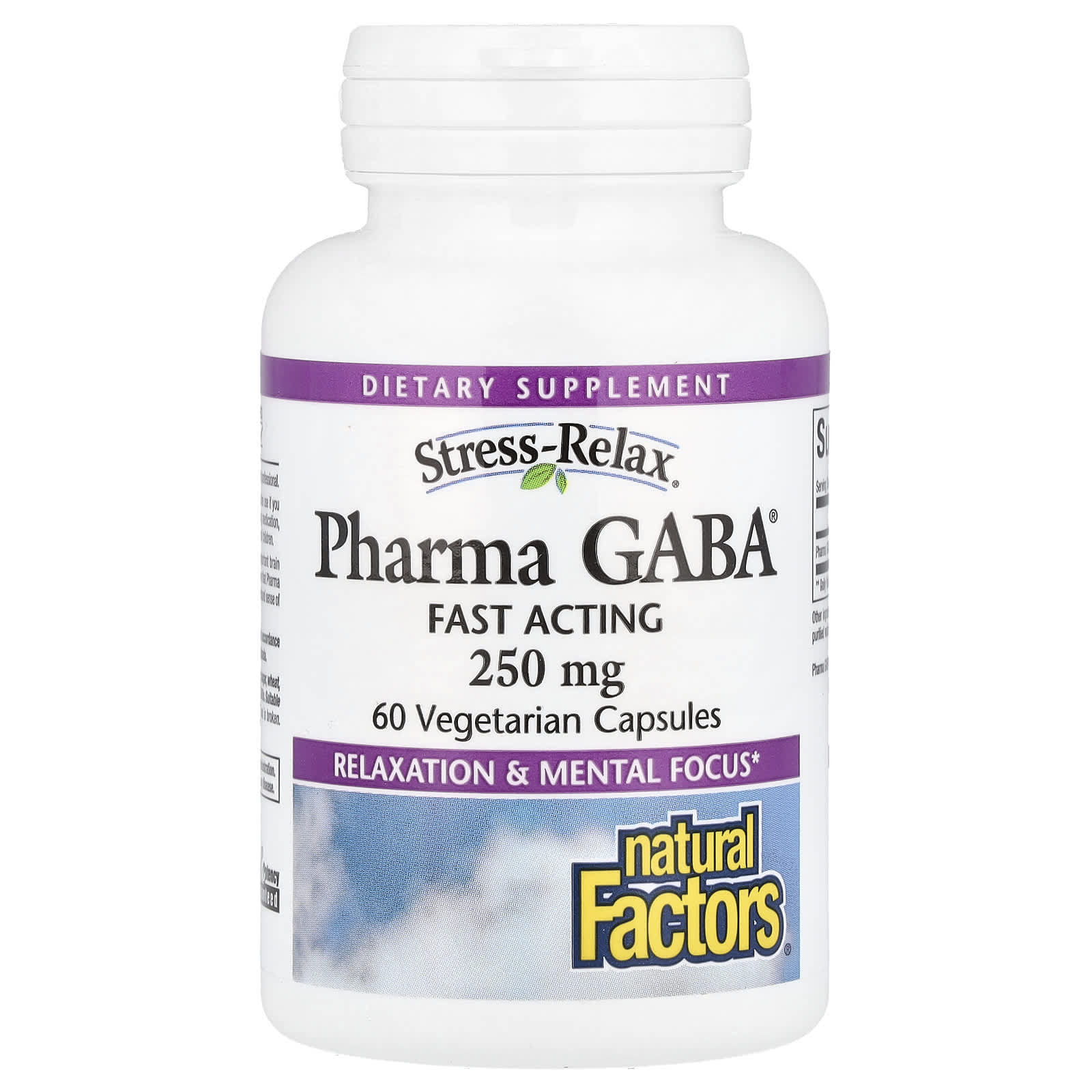 Natural Factors Stress-Relax, Pharma GABA – 250 mg – 60 gélules végétales — Tunisie