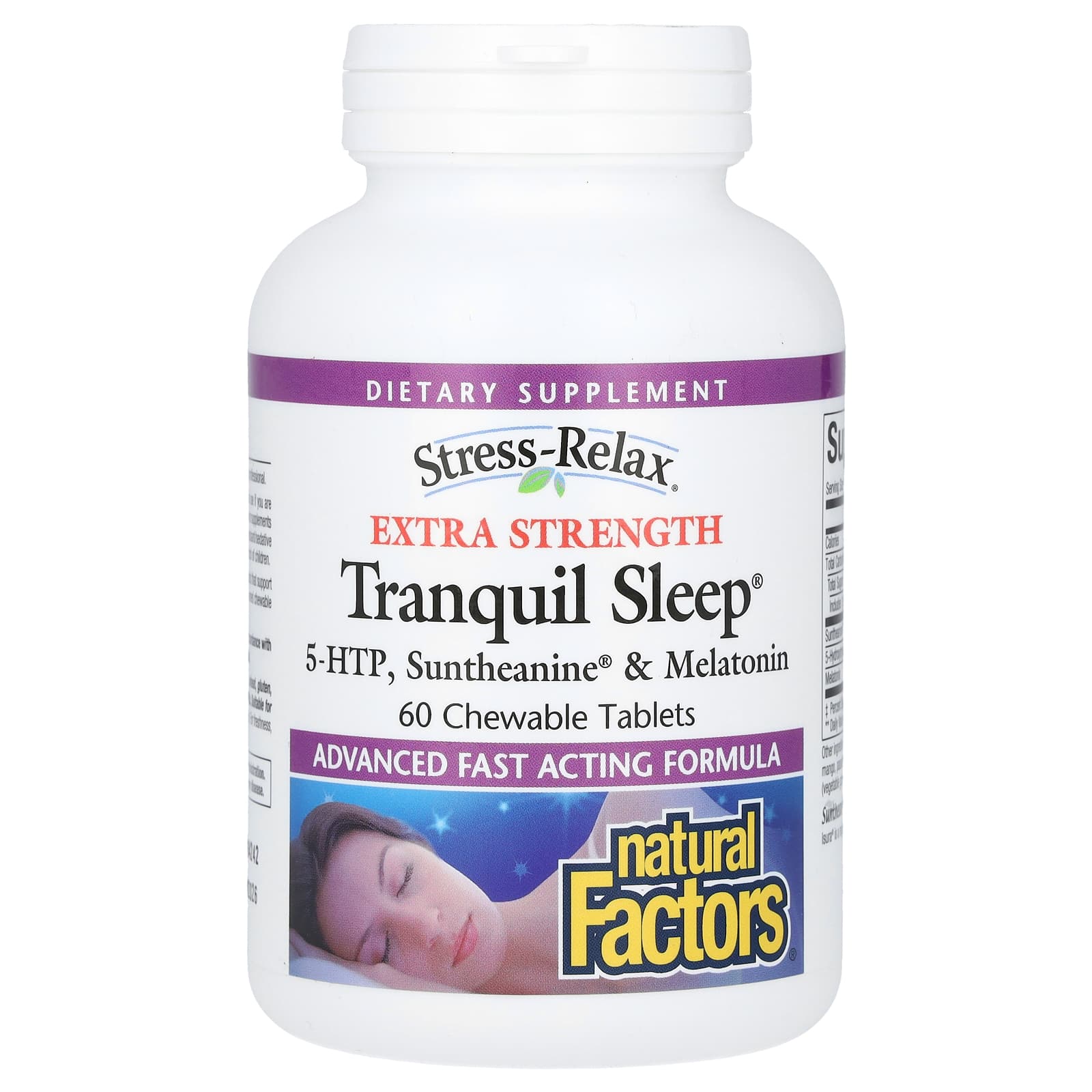 Natural Factors Stress-Relax, Tranquil Sleep, 60 Chewable Tablets — Tunisie