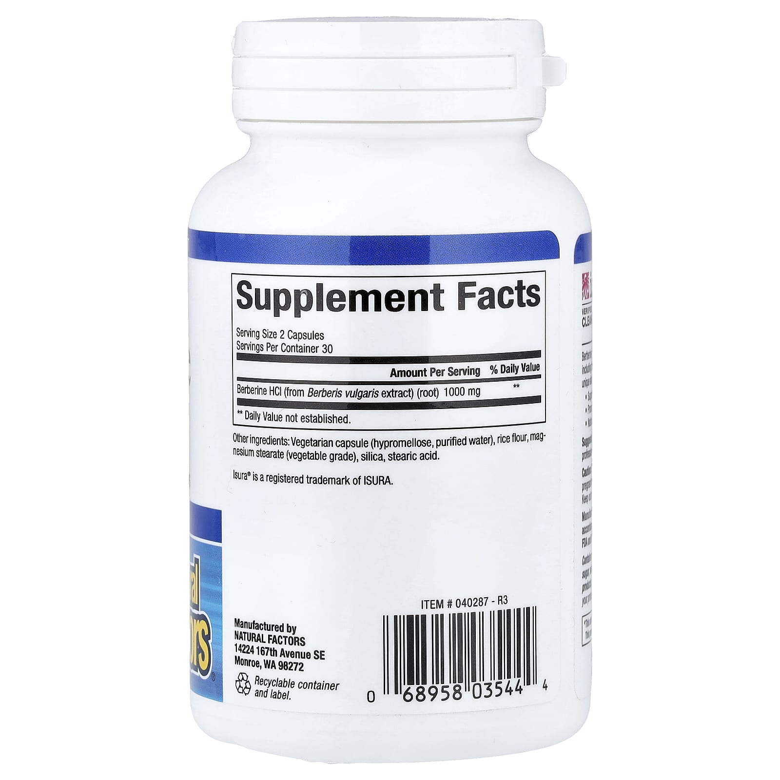 Natural Factors WellBetX Berberine – 60 gélules végétales — photo 2 sur 2