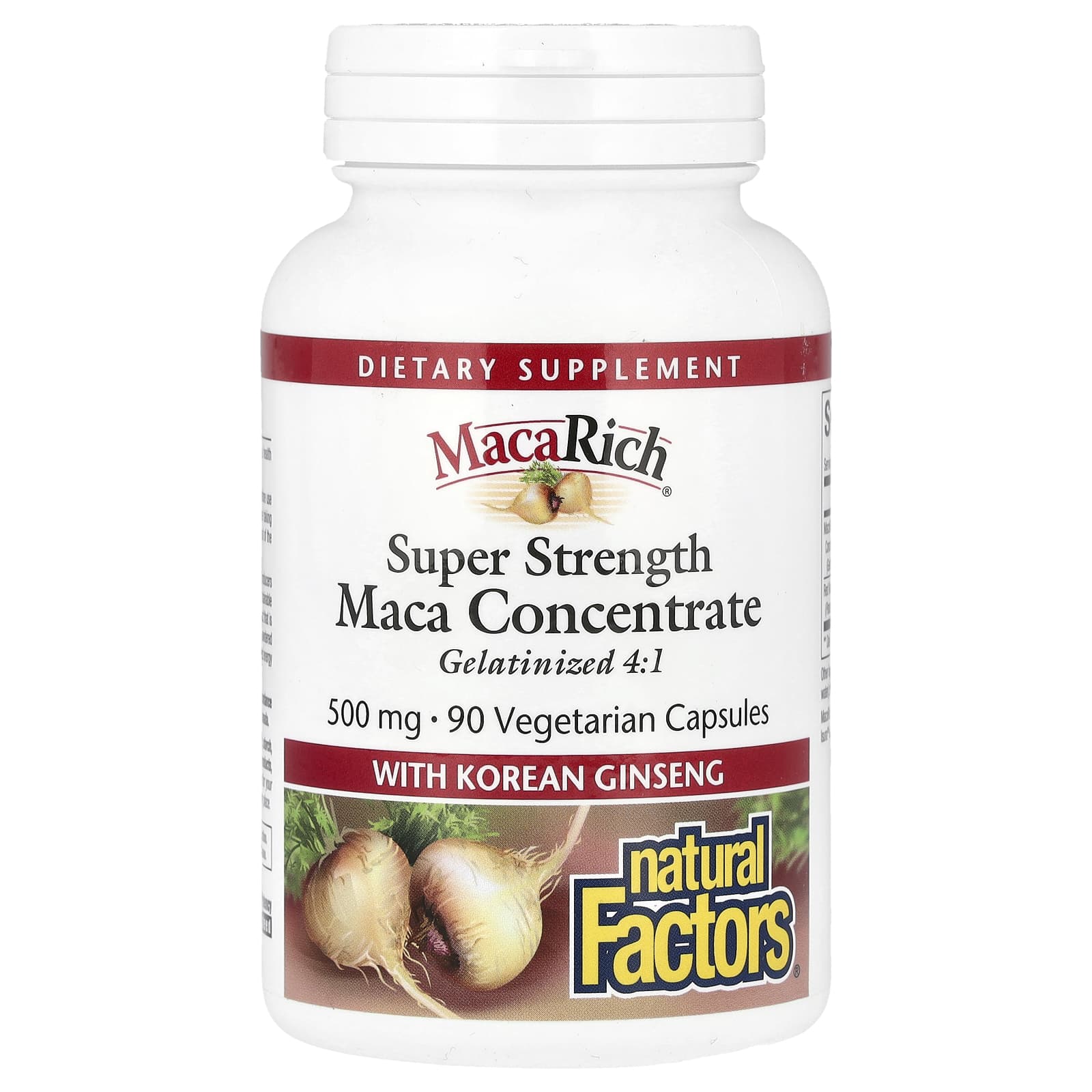 Natural Factors Maca Rich, Maca Concentrate With Korean Ginseng, Super Strength – 90 gélules végétales — Tunisie